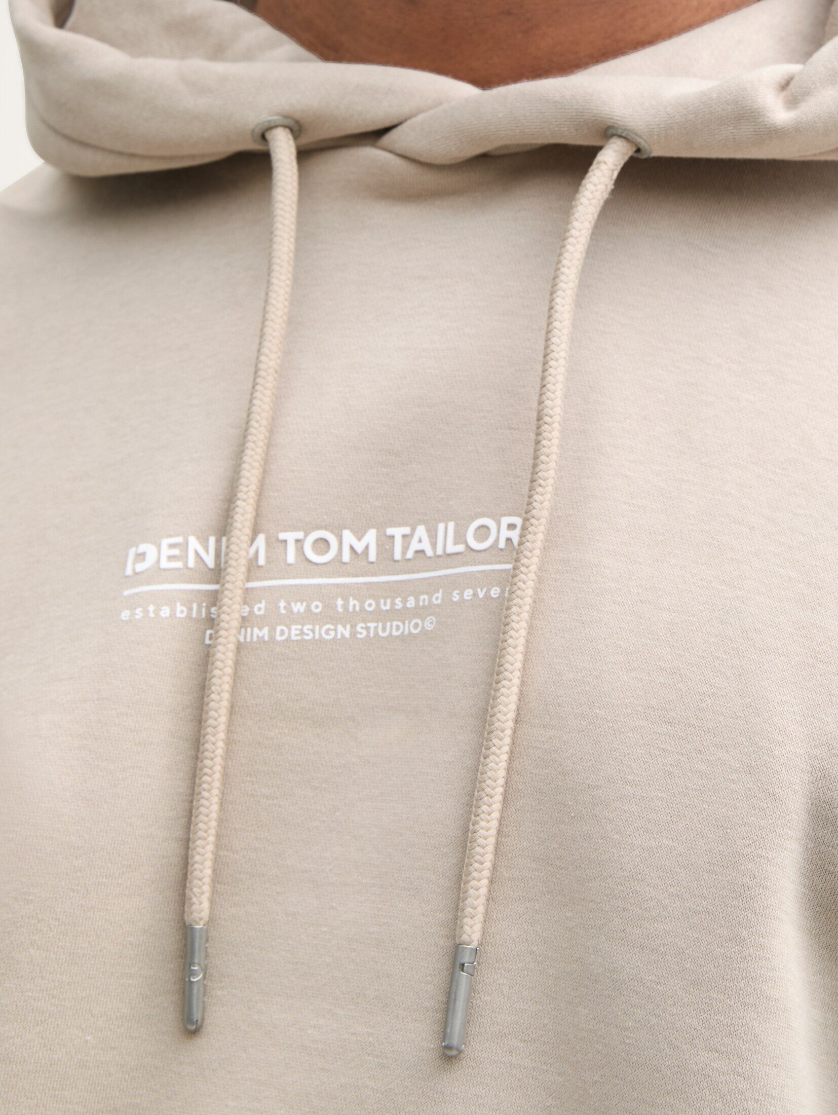 TOM TAILOR Denim Sweatshirt Strick & Sweatshirts Relaxed Hoodie Sweatshirt mit Logo-Print