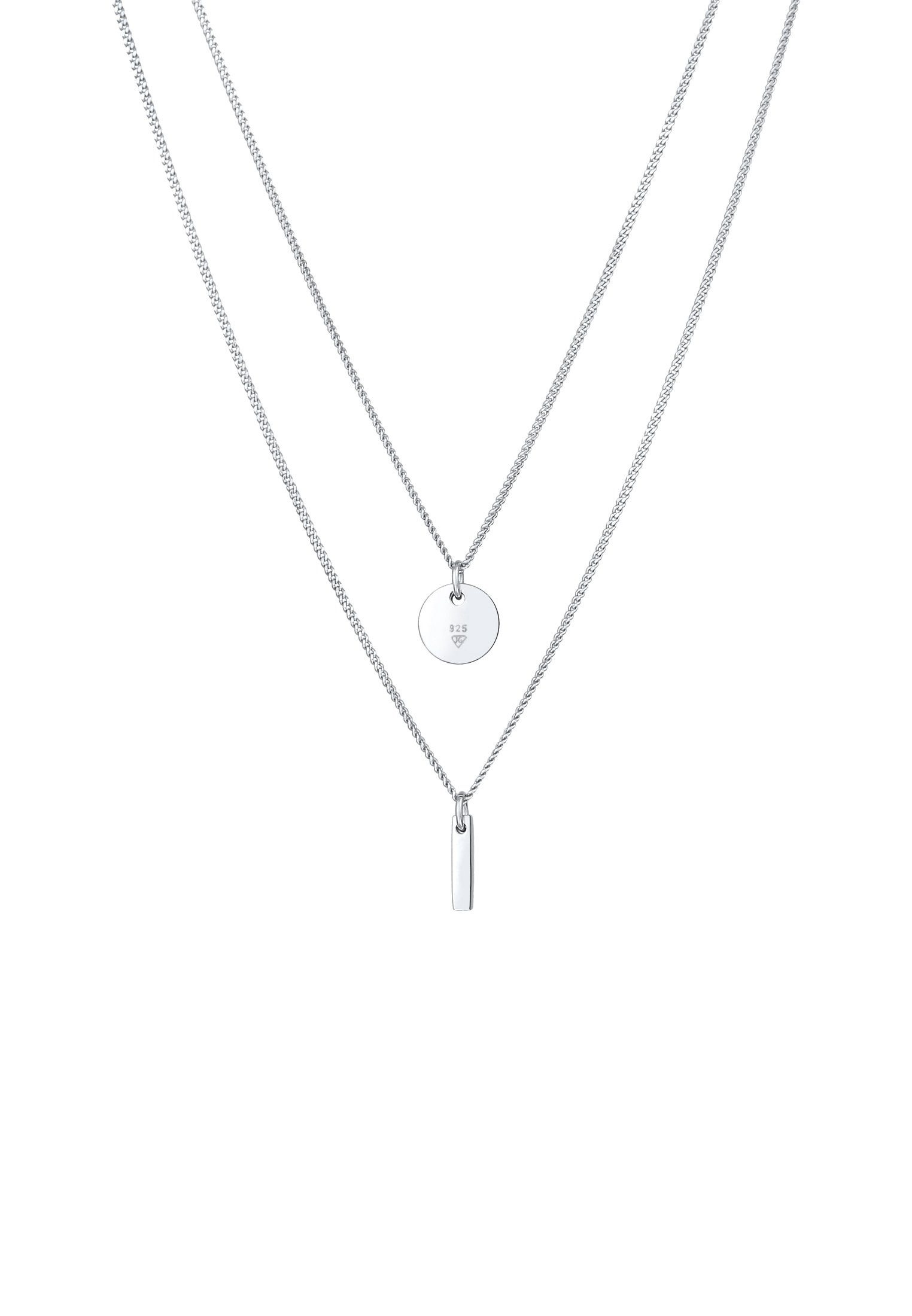 Elli Ketten-Set 2-lagig Layer Kreis Stab Geo 925 Silber, Geo
