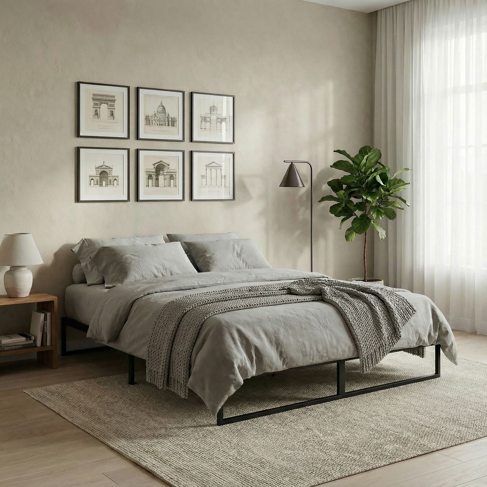 IDIMEX Futonbett SOVE, Bettgestell 140x190 cm aus Metall mit minimalistischem Design Schwarz