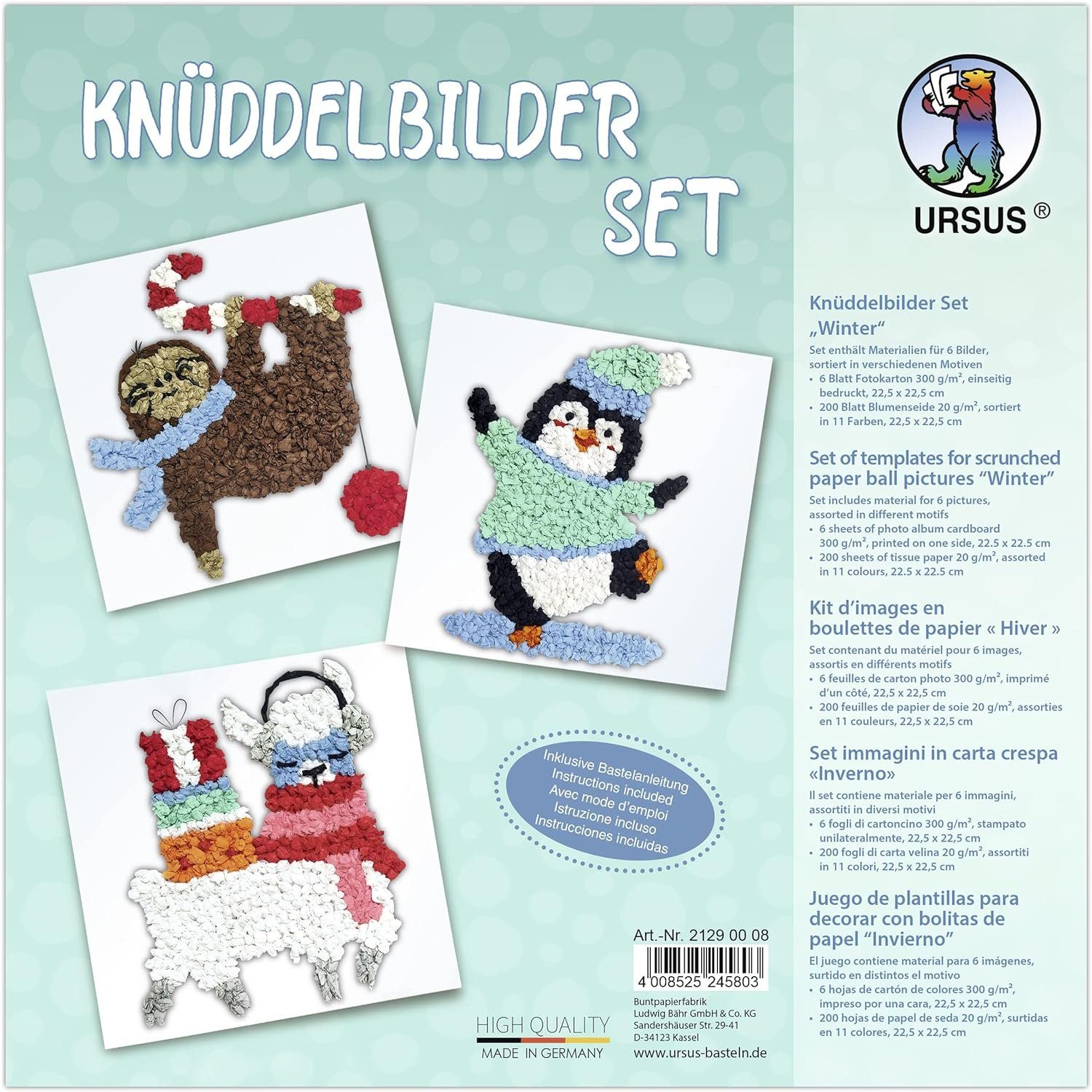 Ursus - Ludwig Bähr Kreativset Ursus KNÜDDELBILDER SET "WINTER