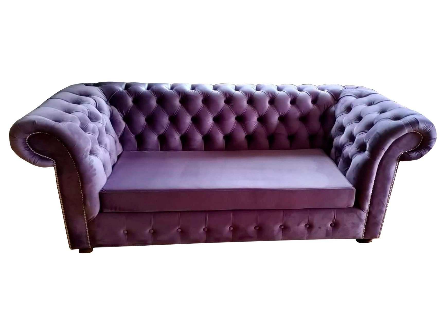 JVmoebel Sofa, Chesterfield Sofa Dreisitzer Sofas Couch Polster Textil Lila Couchen