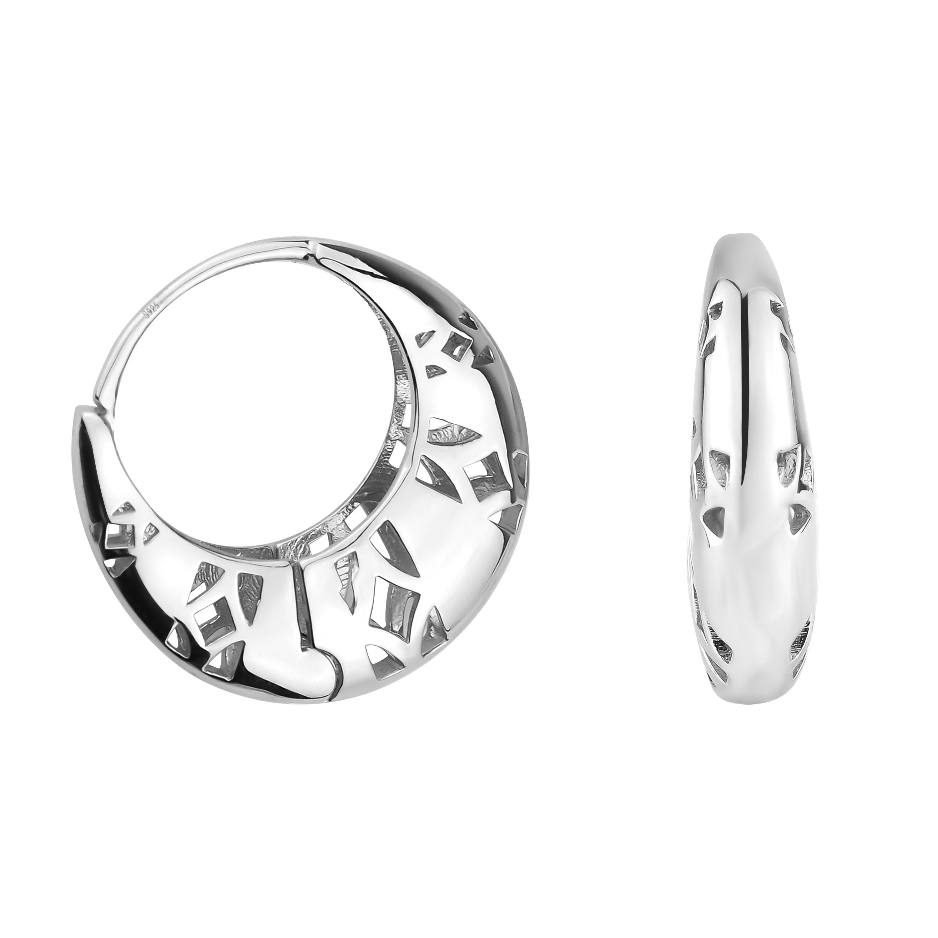 SOFIA MILANI Damen Ohrringe – 925 Silber Creolen Mit Zirkonia | Rhodium Beschichtet | Hypoallergen & Nickelfrei