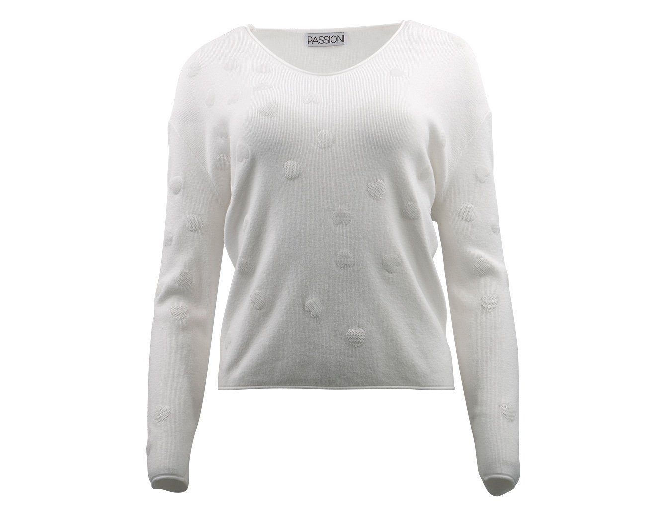 Passioni Strickpullover mit paillettenbestickten Herzen günstig online kaufen