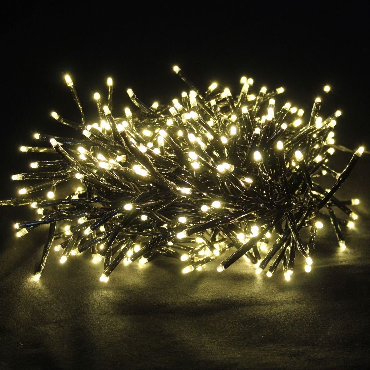 LEX Lichterkette dekorative warmweiße 192LED Büschel Cracker Lichterkette Weihnachten, für Innen- und Außenbereiche