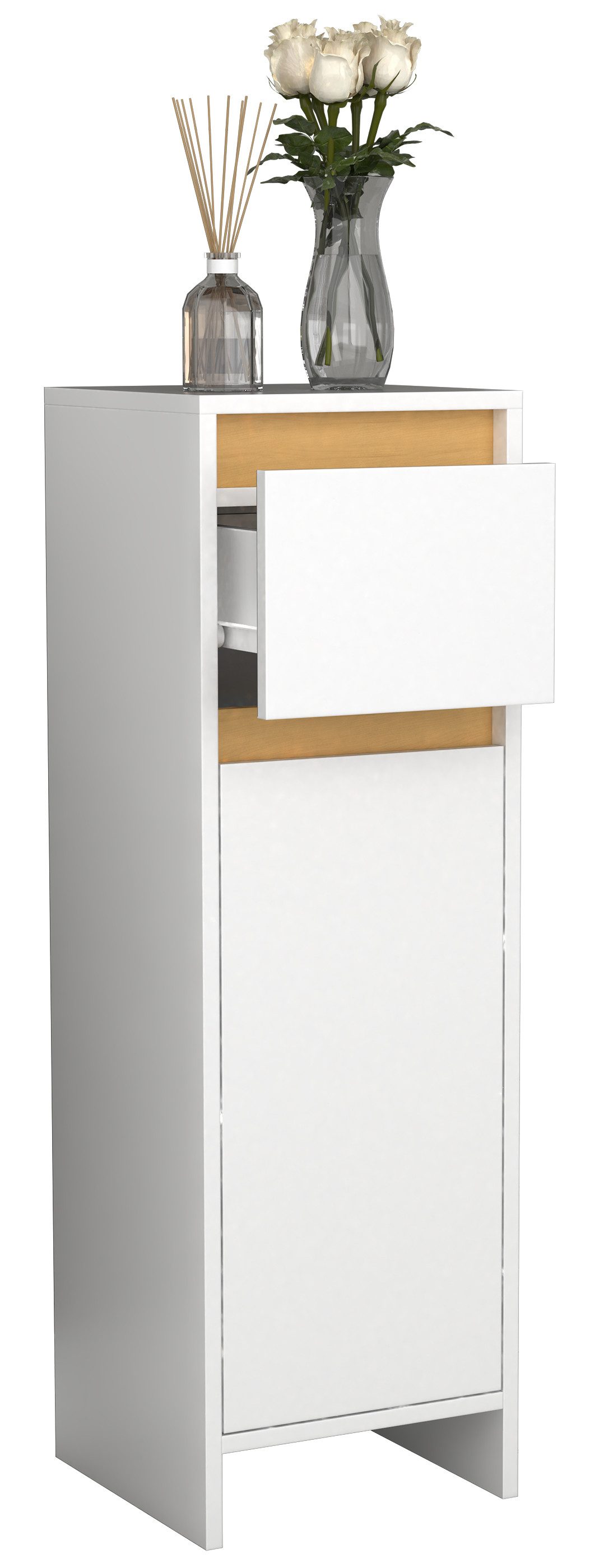 Midischrank Badmöbel Midischrank Badschrank Schublade Malira