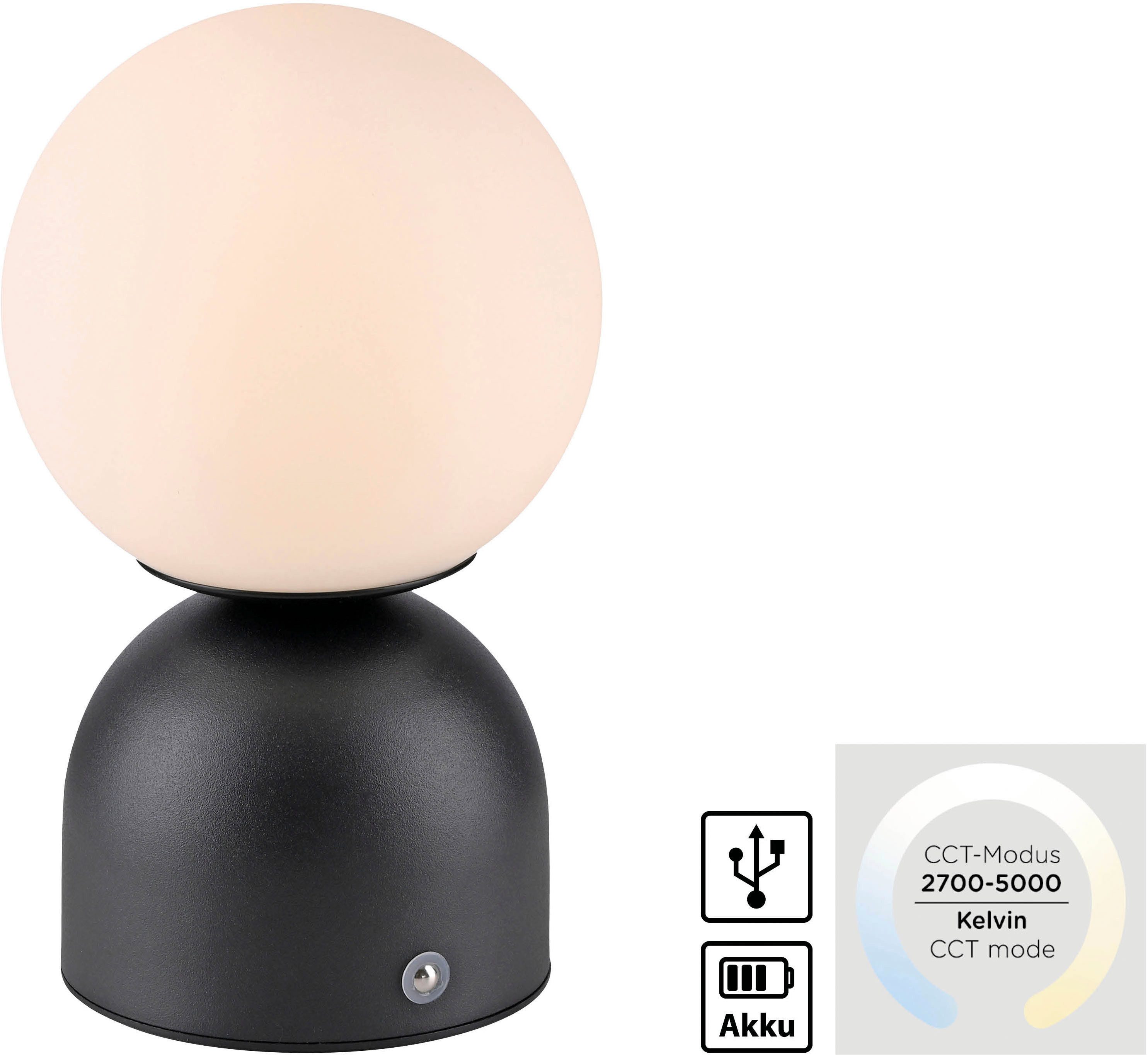 SCHÖNER WOHNEN-Kollektion LED Tischleuchte RUDI, Farbsteuerung, LED fest integriert, warmweiß - kaltweiß, SCHÖNER WOHNEN Kollektion, CCT 3000-6000K, Touchdimmer, Memoryfunktion