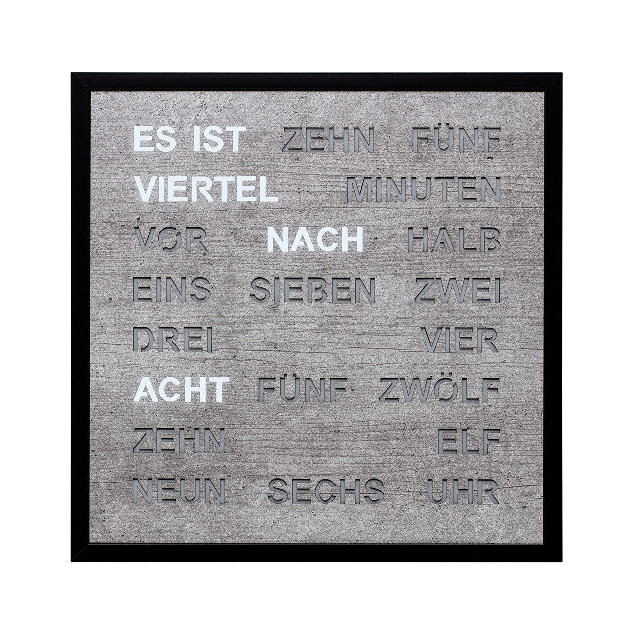 FILIUS zeitdesign Wanduhr Wortuhr als Tisch- Wanduhr Serie 0400 20x20x 4 cm Made in Germany