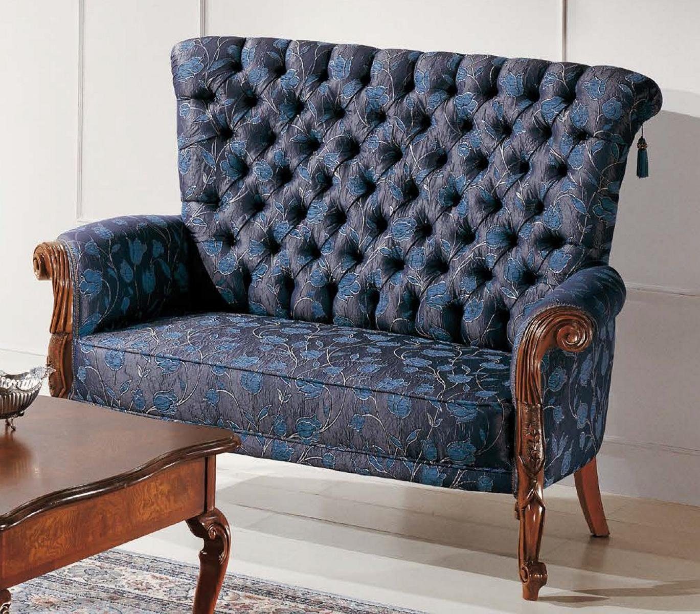JVmoebel Sofa Blaue Chesterfield 2 Sitzer Bank Italienischer Stil Designer  Möbel, Made in Europe | Alle Sofas