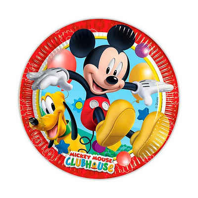 Metamorph Einweggeschirr-Set 8 Micky Maus Pappteller, Papier, Partydeko für Deine Disney-Mottoparty zum Geburtstag!