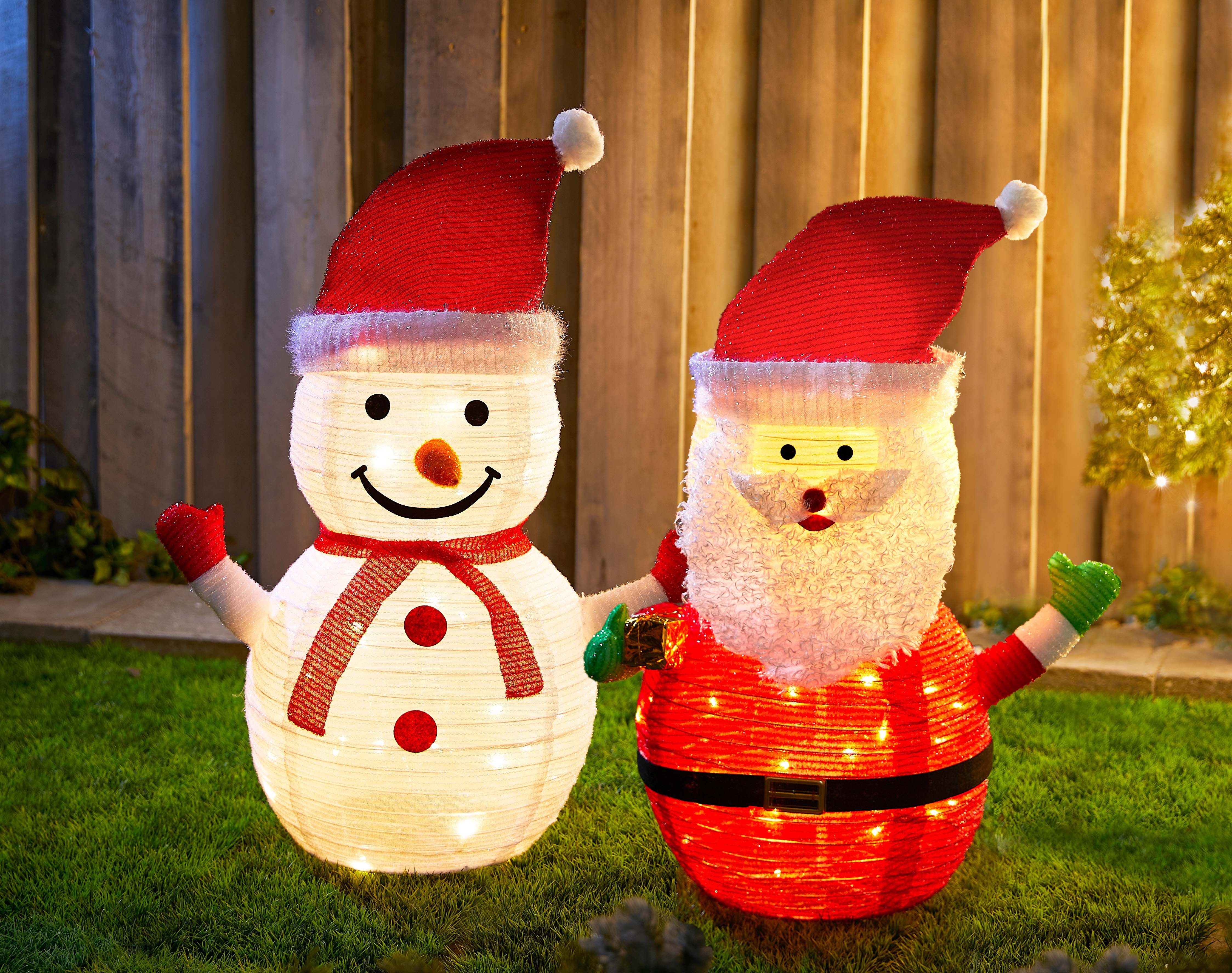 Gartendekoration LEDs, 45 Weihnachtsdeko warmweiße LED Außen zusammenfaltbar Winterdekoration integrierten Northpoint hoch Weihnachtsfigur 70cm und Innen mit für