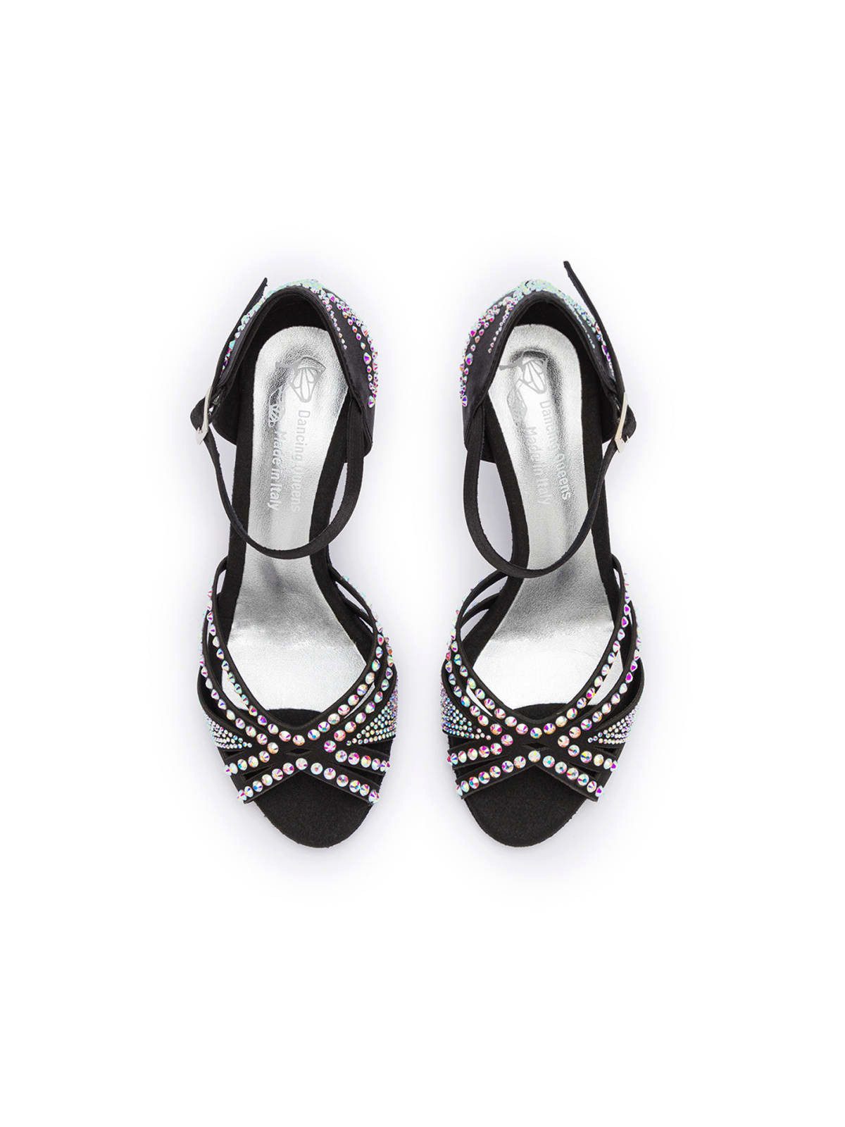 Dancing Queens Sparkle Shine Satin High-Heel-Sandalette Satin Heels, Salsa Bachata Standardtanz Discofox