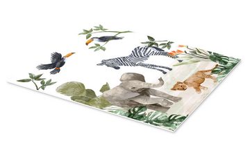 Posterlounge Forex-Bild Goed Blauw, Dschungelbabys, Kindergarten Illustration