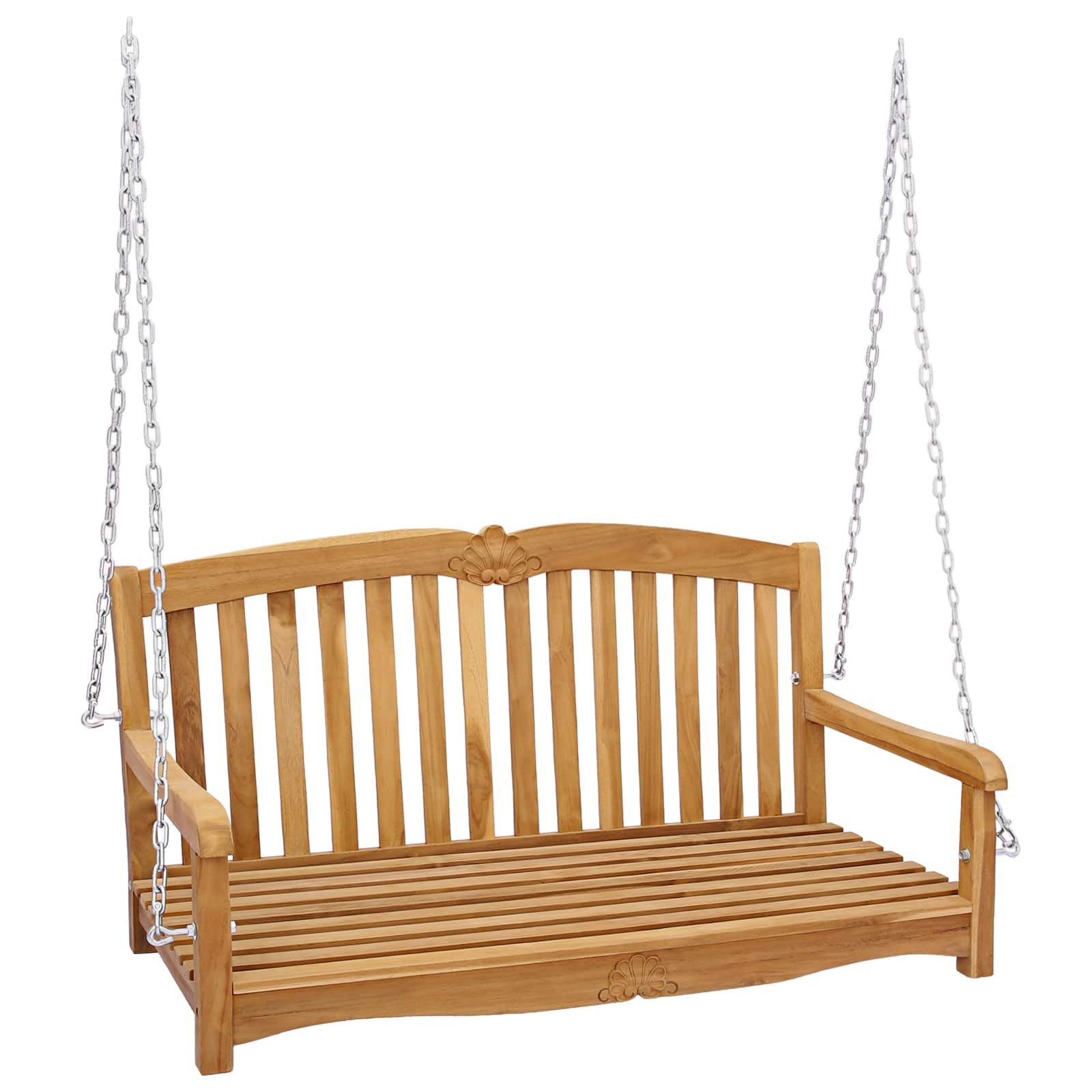 vidaXL Gartenbank Schaukelbank 114 x 60 x 60,5 cm Massivholz Natur (1-St)