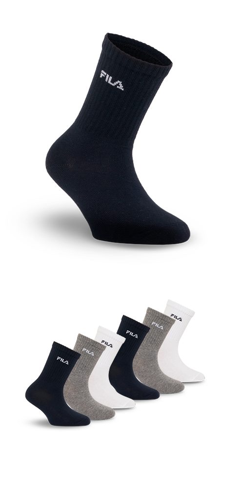 Fila Socken (6-Paar) breites Rippenbündchen, Cotton-Mix, Unisex günstig online kaufen