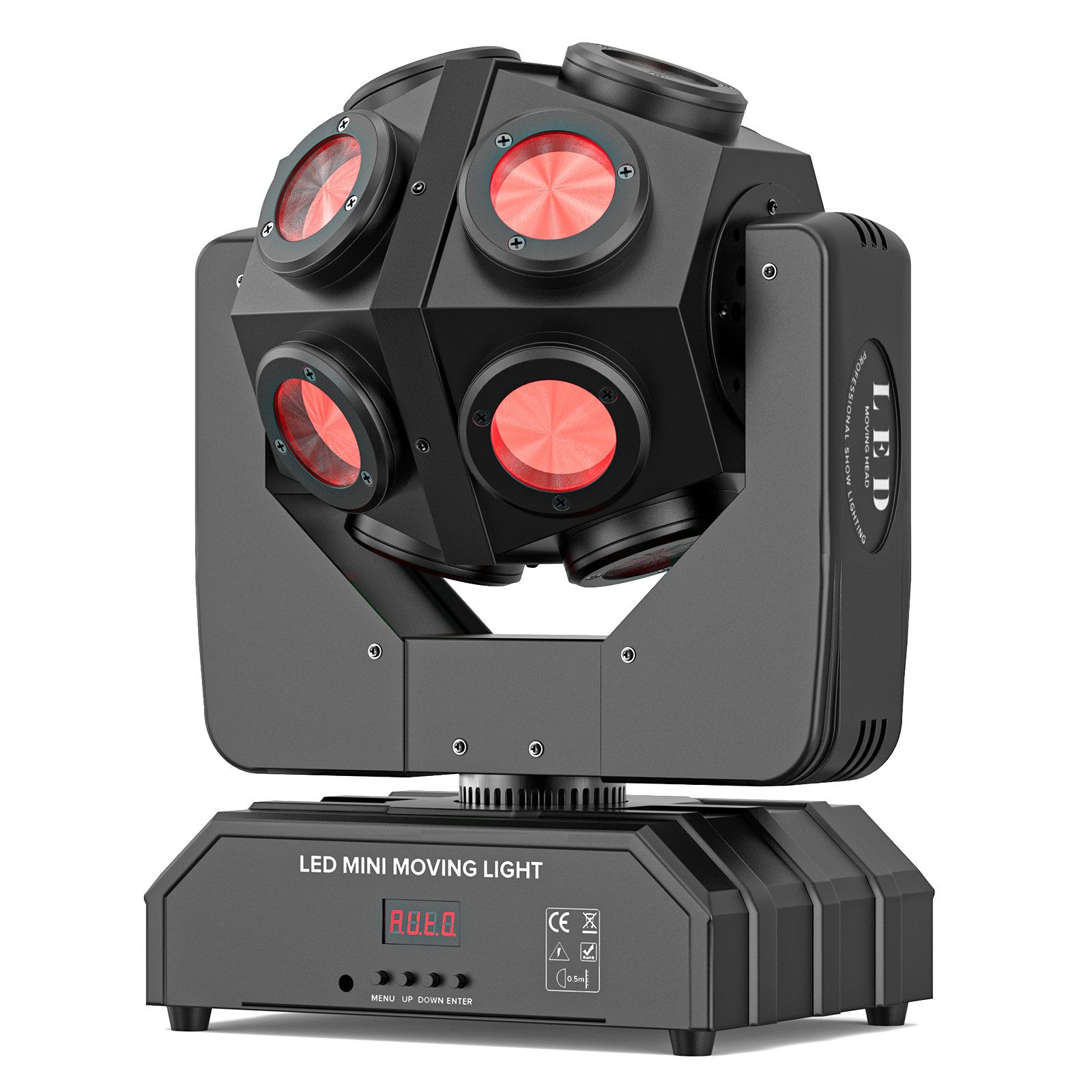 ZonQoonz Discolicht 180W Moving Head Scheinwerfer, RGBW LED Rotationsleuchte für KTV-DJs