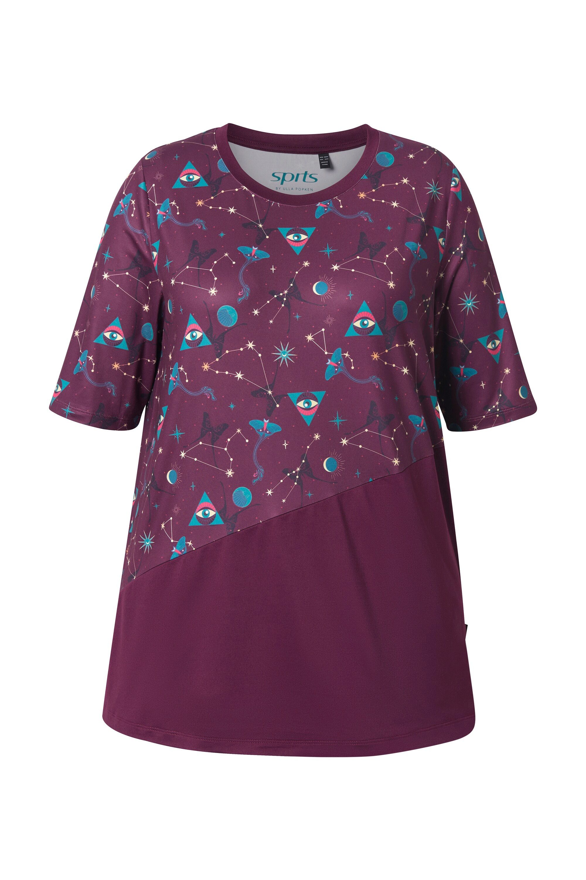 Ulla Popken T-Shirt Funktionsshirt A-Linie Rundhals Halbarm recycelt günstig online kaufen