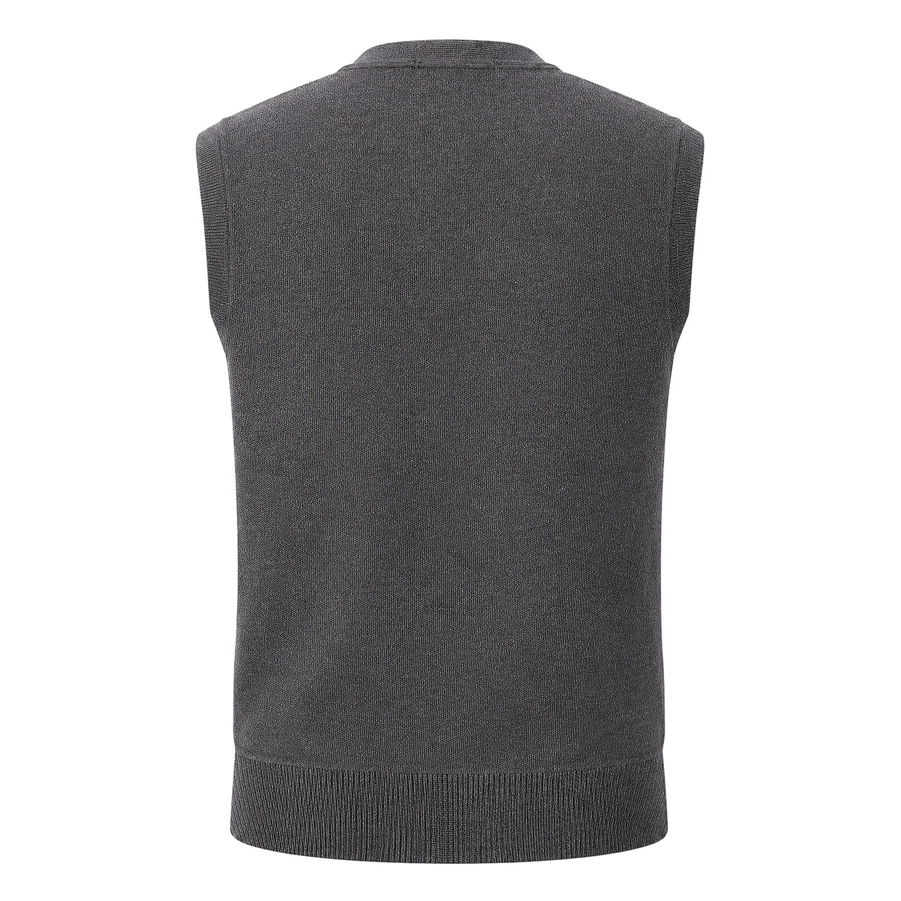 Allthemen Strickweste Herren Britische Strickweste mit V-Ausschnitt winddicht mit Futter – Bild 3 von 5