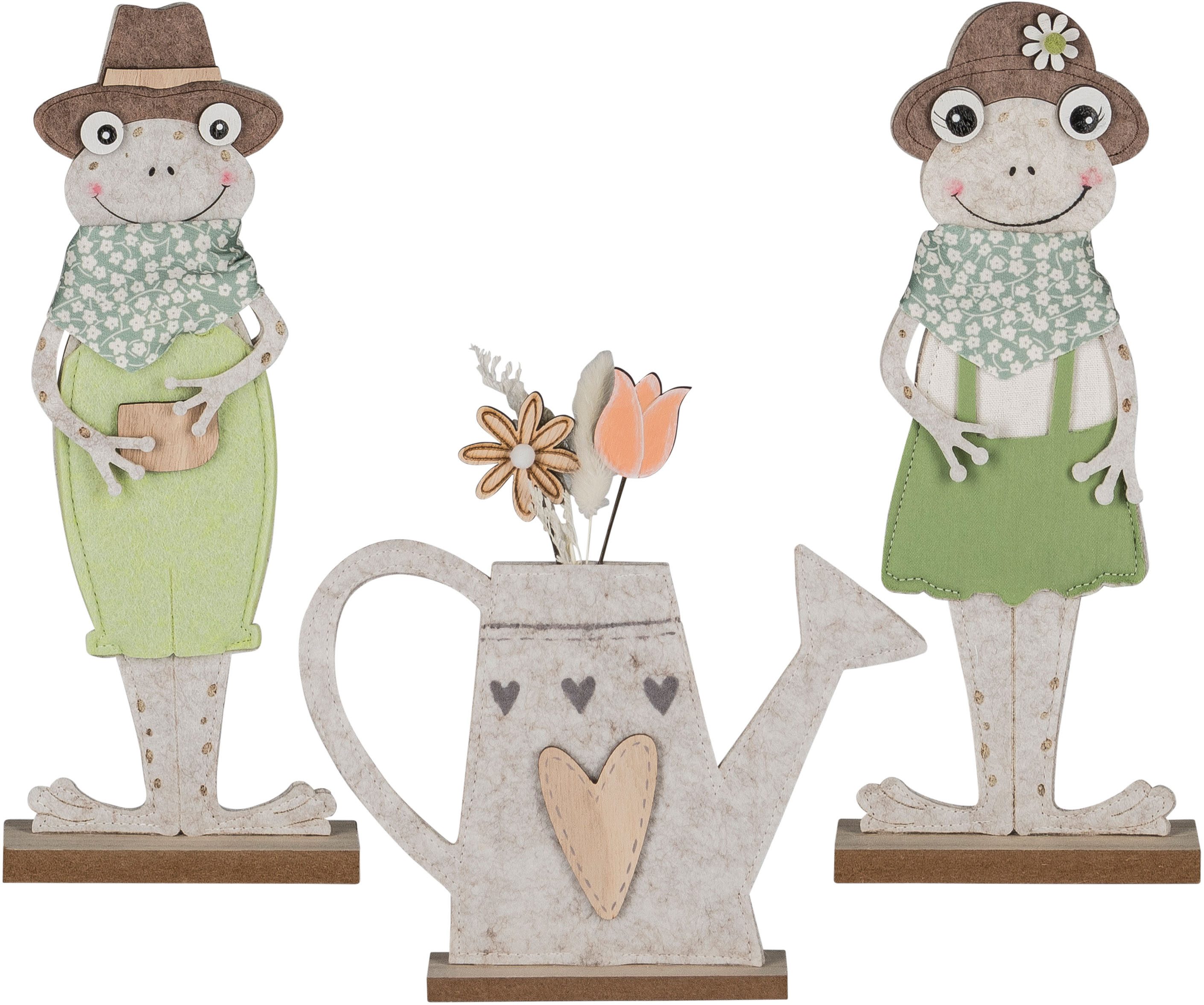 Creativ home Dekofigur Frösche mit Gießkanne (3 St), mit niedlichen Applika günstig online kaufen