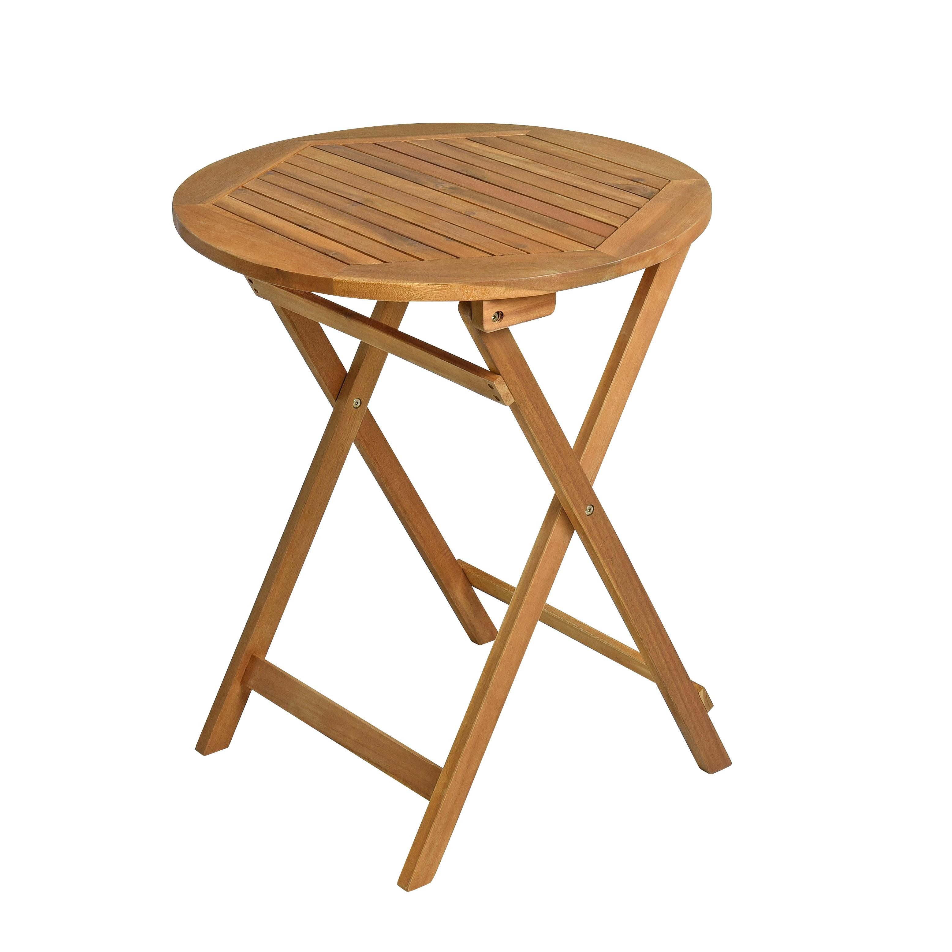 ESTEXO Gartentisch Balkontisch Klapptisch Holztisch Ø 57 cm Rund Tisch Akaz günstig online kaufen