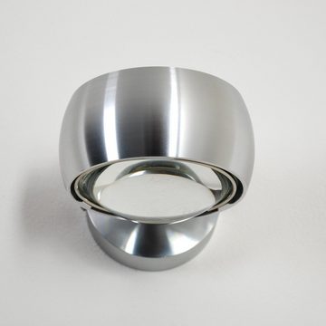 hofstein Wandleuchte »Osacca« moderner Wandstrahler aus Metall/Glas in Silber/Klar, ohne Leuchtmittel, G9, mit seitl. Schlitzen u. Lichteffekt, Up&Down, Farbfilter grün