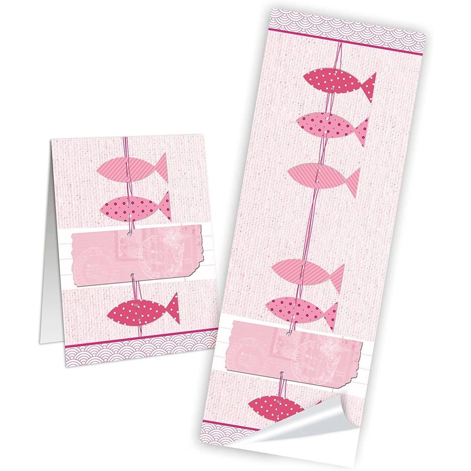 Logbuch-Verlag Aufkleber Fische Aufkleber rosa pink 5 x 14,8 Geschenkaufkleber Kommunion Taufe