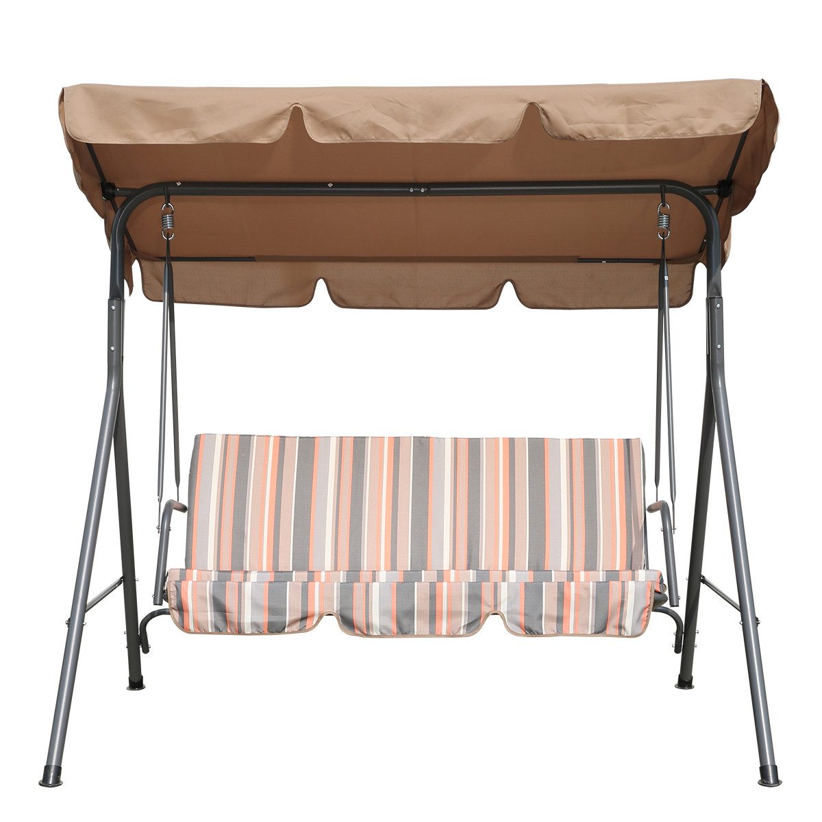 Angel Living Hollywoodschaukel Gartenschaukel 3 Sitzer, 3,00-Sitzer, Relaxfunktion, Verstellbarem Sonnendach und Abnehmbarem Kissen, 173cm x 110cm x 151cm