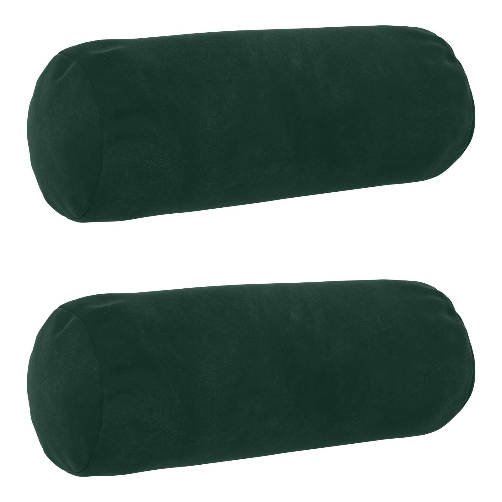 vidaXL Kissenbezug Kissenbezug 2 pcs HEERLEN Dunkelgrün Ø 15 x 40 cm Samt, (2 Stück)