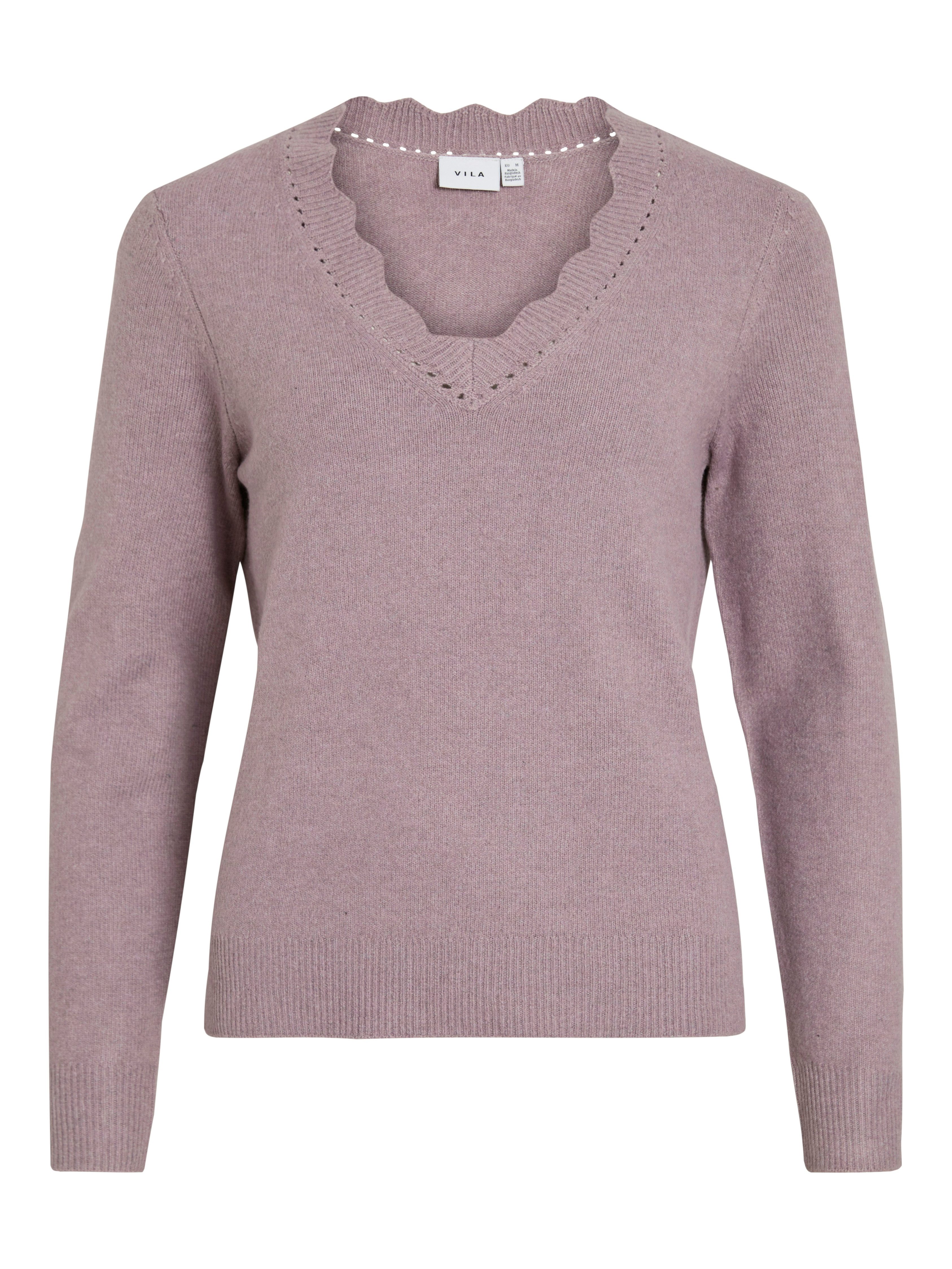 Vila V-Ausschnitt-Pullover VINIKOLINA V-NECK L/S KNIT TOP - NOOS