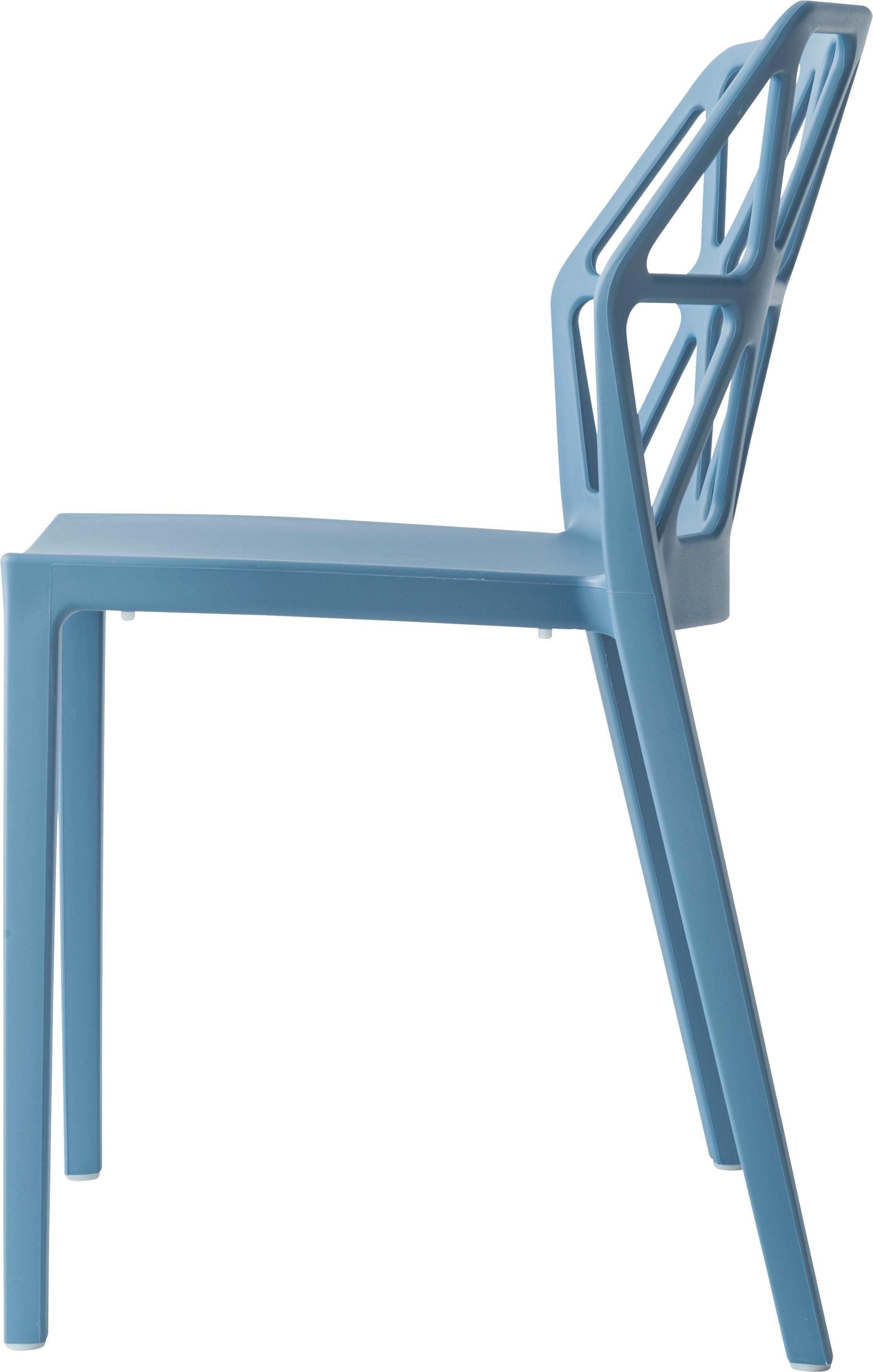 Fußkappen blue 100 matt CB/1056 sky mit 4-Fußstuhl ALCHEMIA 4 austauschbaren St), (Set, widerstandsfähigen, connubia