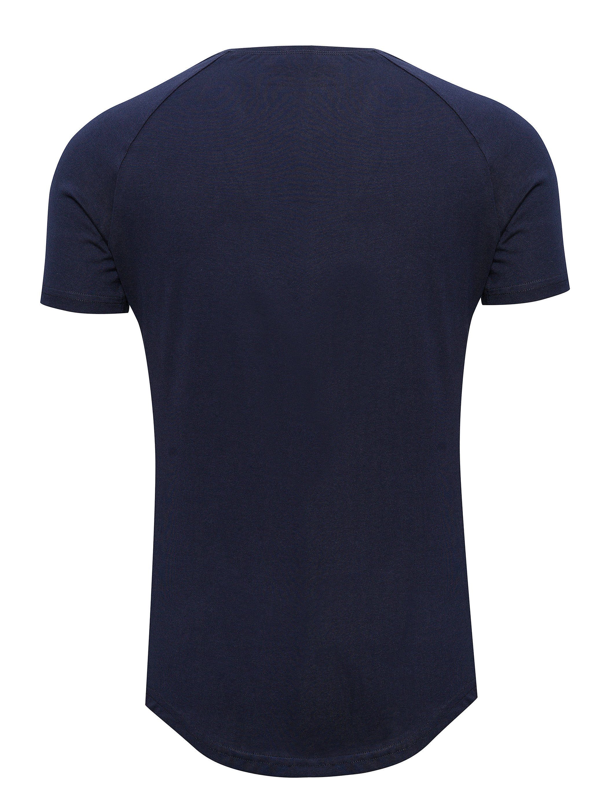 T-Shirt 3er-Pack) 1939243) Rundhals Finn Herren Sky T-Shirt Pittman (Night 3-Pack T-Shirt Blau Oversize (Set,