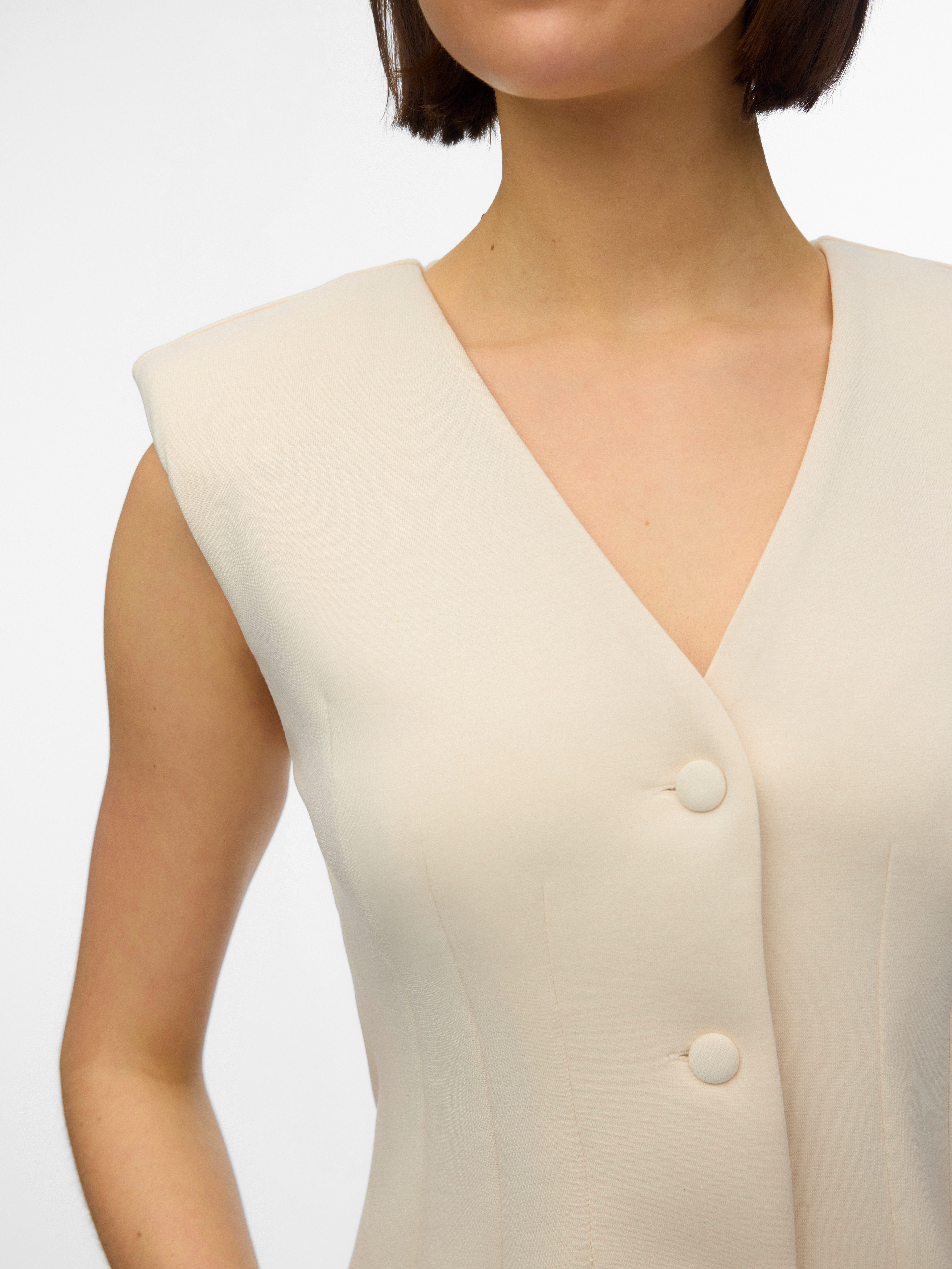 Vero Moda Jerseyweste VMSCARLET SL FITTED TOP JRS EXP Materialmix mit Stret günstig online kaufen
