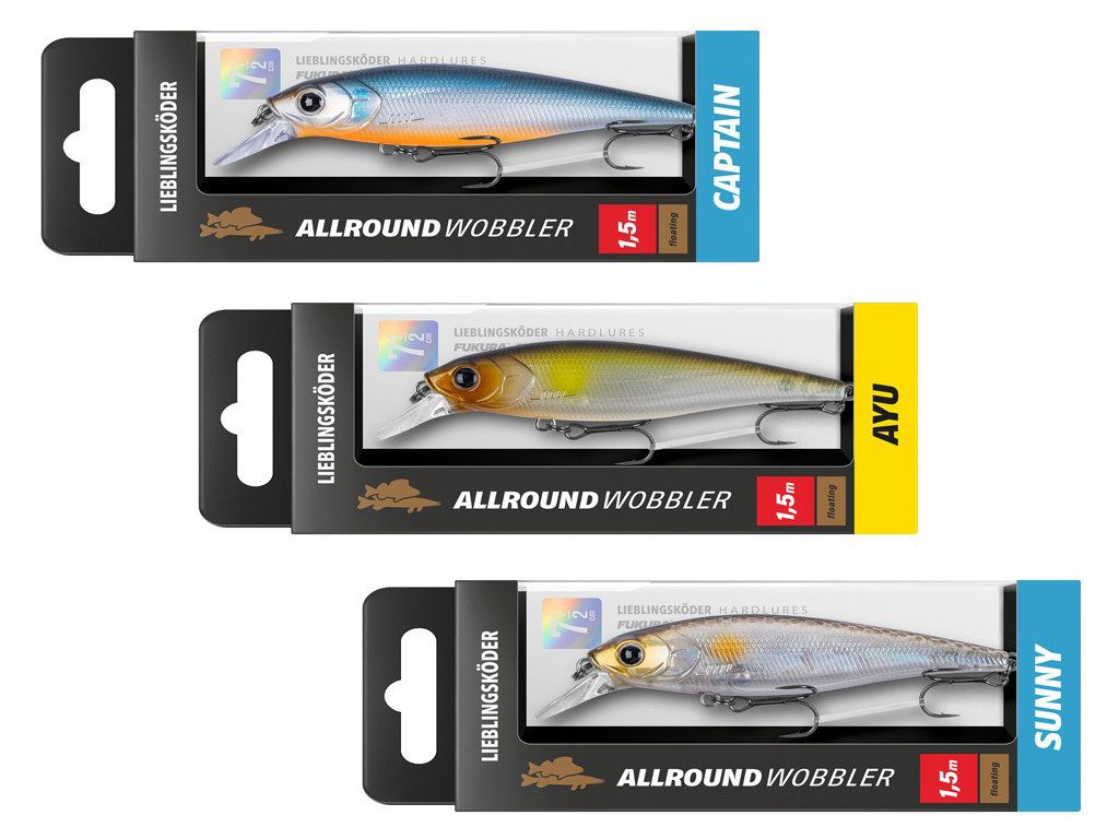 Lieblingsköder Kunstköder Allroundwobbler Set - Lieblingsköder - 3 er Set - Klares Wasser, (Klares Wasser, 3-St. Allroundwobbler), Effektiver Lauf, Exzellente Verarbeitung