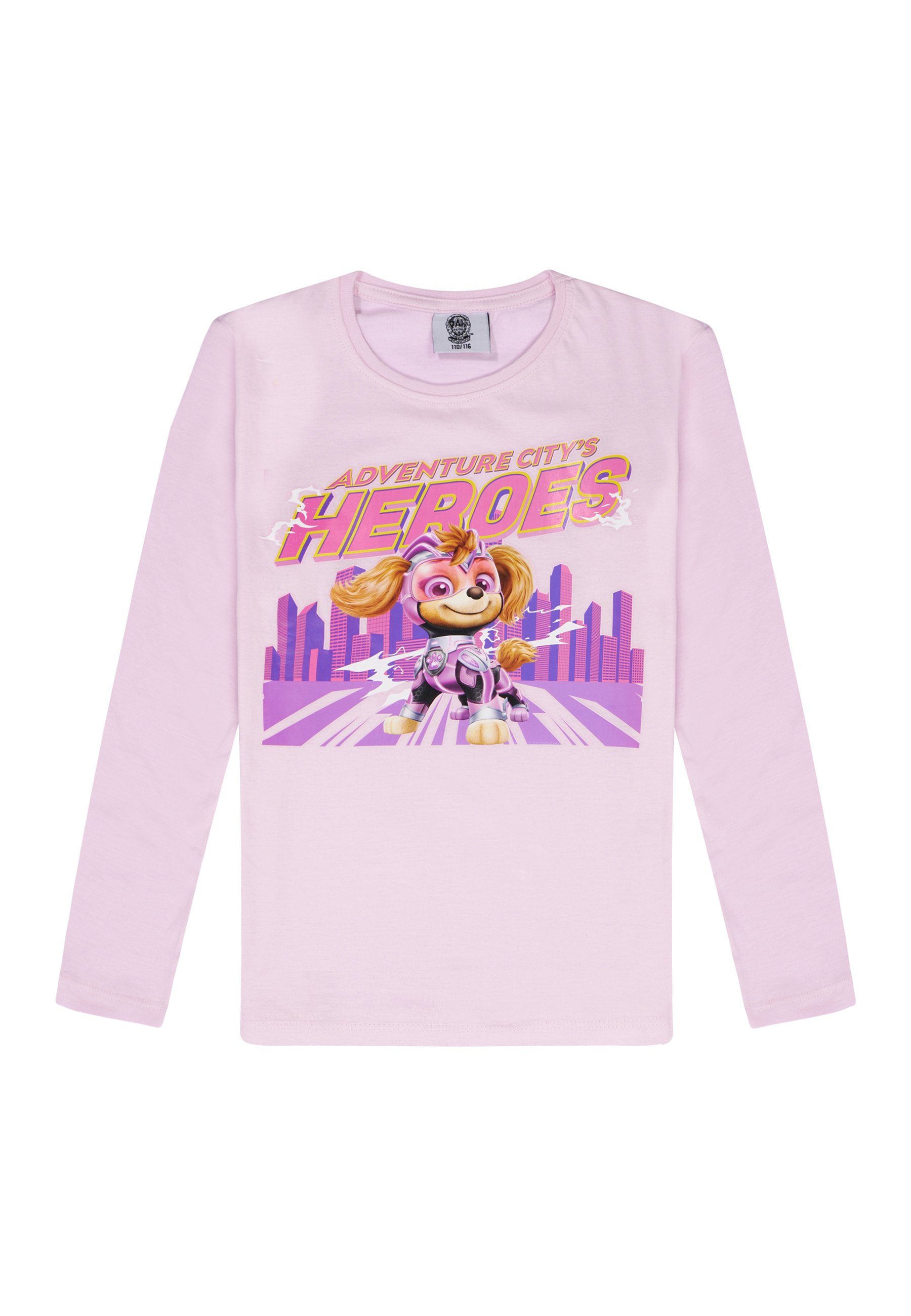 PAW PATROL Schlafanzug Mädchen Pyjama-Set Skye langarm Shirt + Hose (2 tlg) – Bild 4 von 5