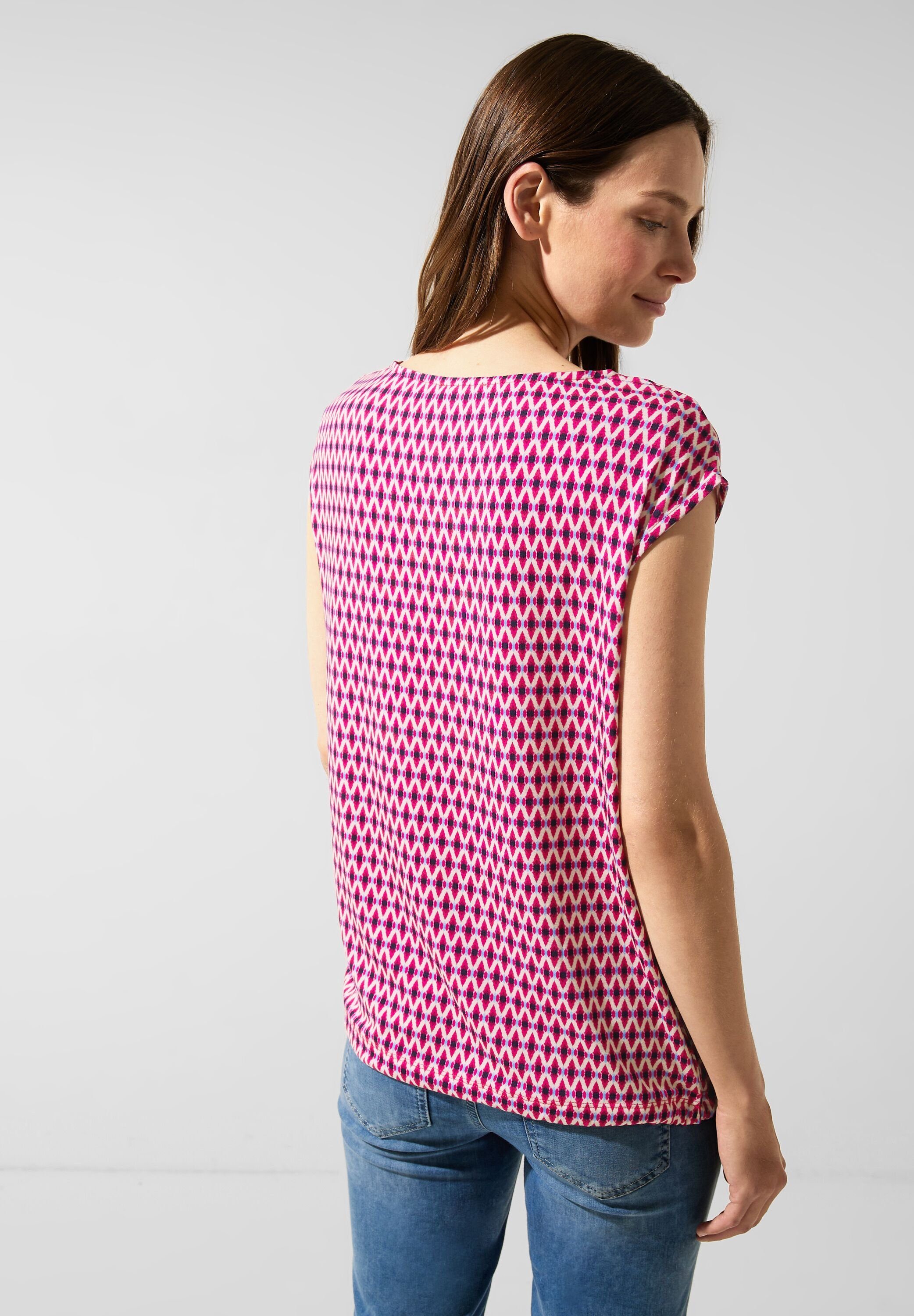 Viskose, aus STREET T-Shirt Print ONE softer Rhombus