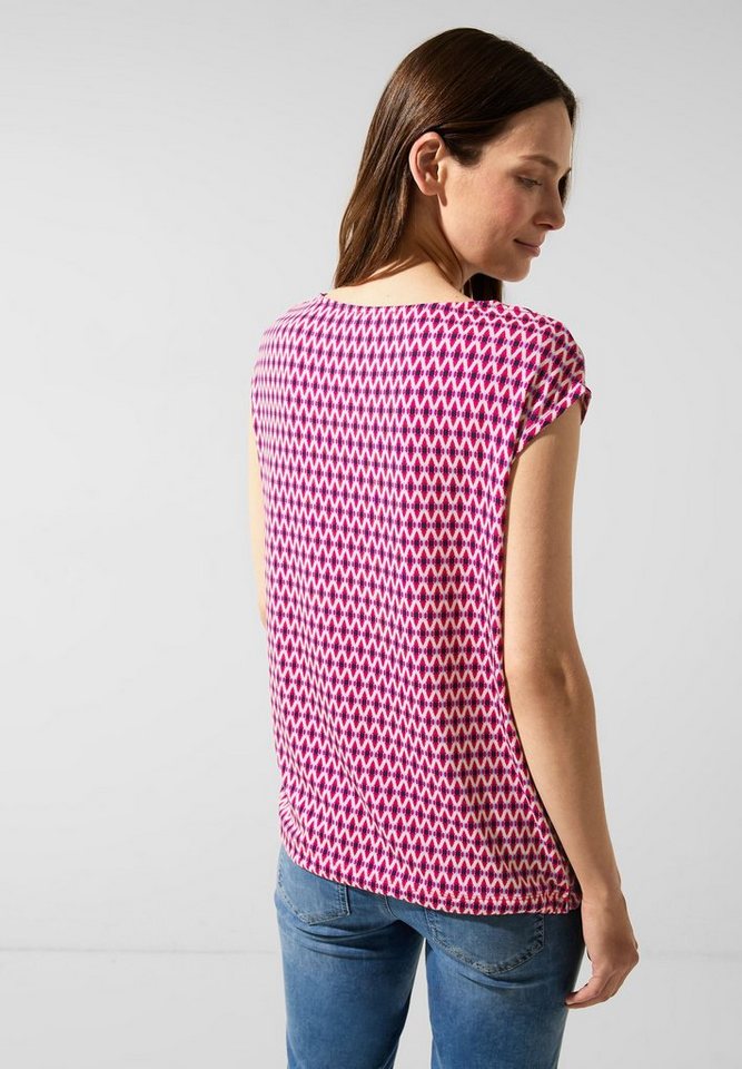 STREET ONE T-Shirt aus softer Viskose, Rhombus Print