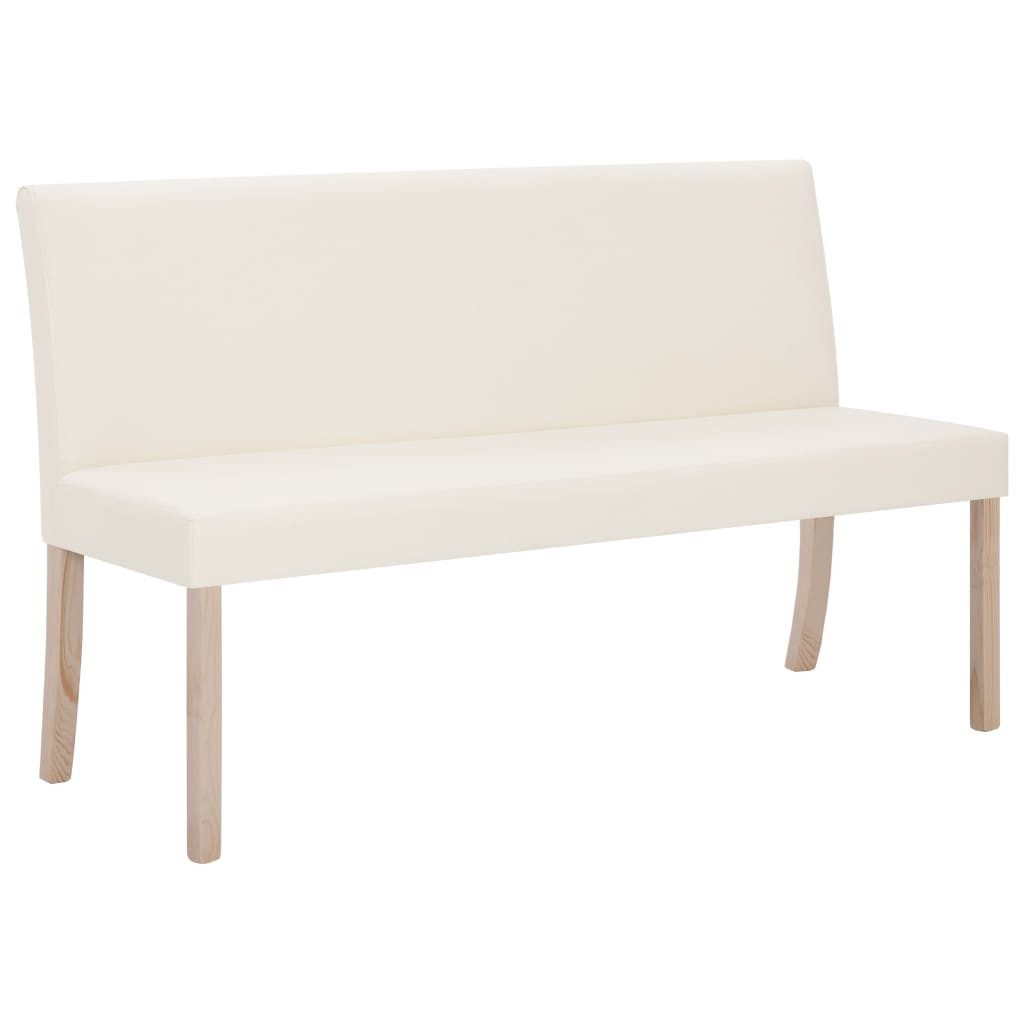 vidaXL Sitzbank Sitzbank 139,5 cm Cremeweiß Kunstleder