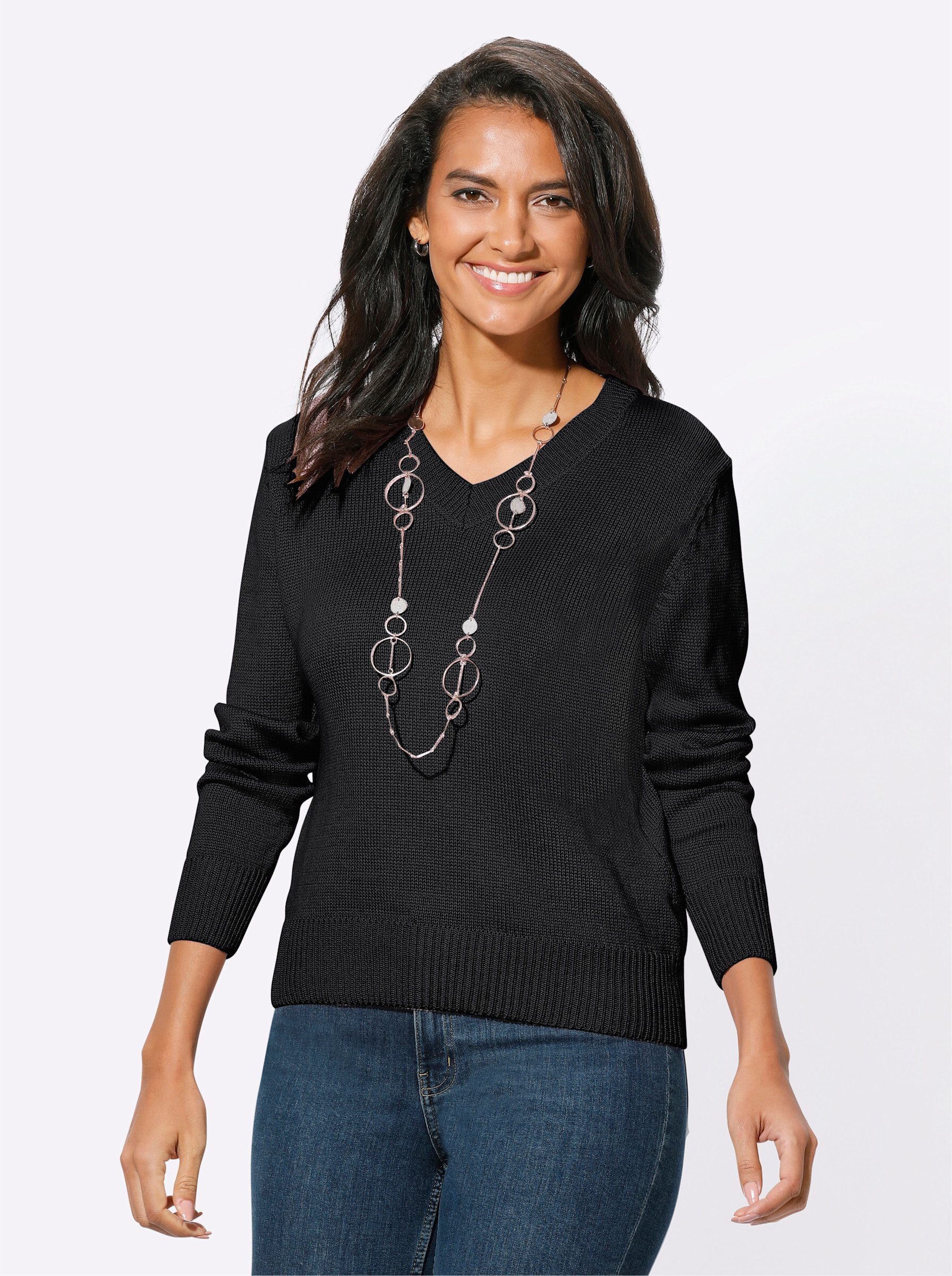 Witt Strickpullover V-Ausschnitt-Pullover günstig online kaufen