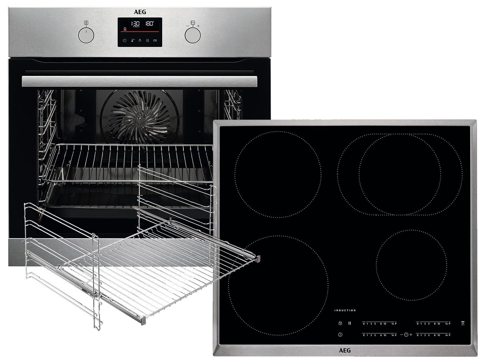 AEG Backofen-Set, Pyrolyse-Selbstreinigung, Timer, TouchControl-Bedienung