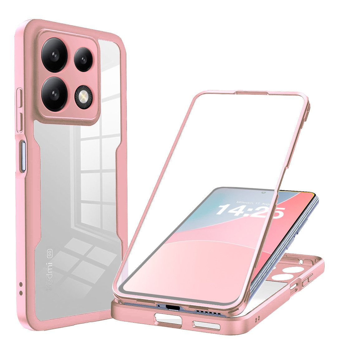 Tec-Expert Handyhülle 360 Grad Hülle für Xiaomi Redmi Note 13 5G 6.67 Zoll, 6.67", Rundum Schutz Cover Case Hülle robust