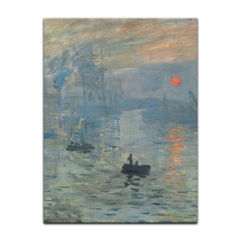 Bilderdepot24 Leinwandbild Alte Meister - Claude Monet - Impression - Sonnenaufgang, Landschaften