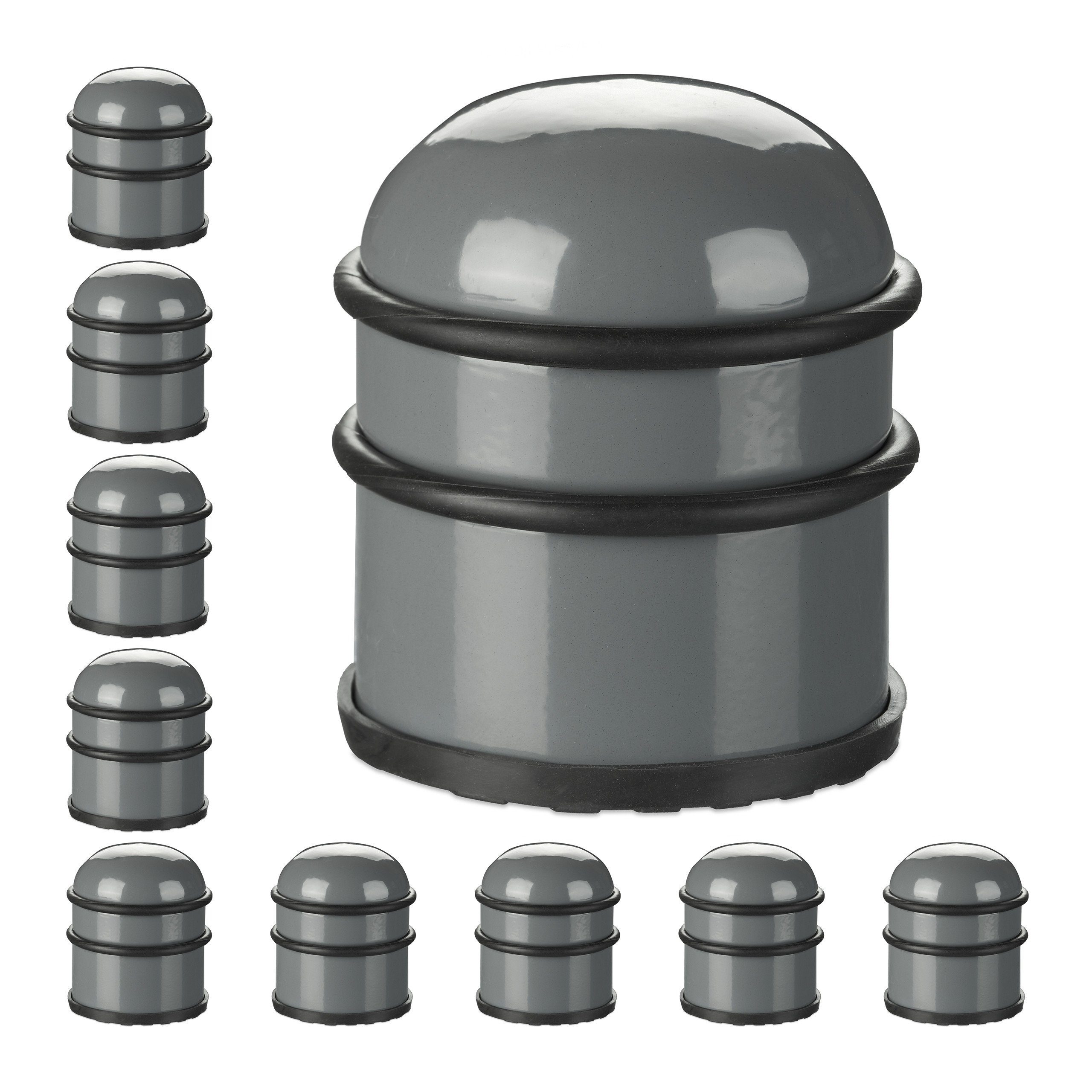 Türstopper 10 x Türstopper Edelstahl dunkelgrau