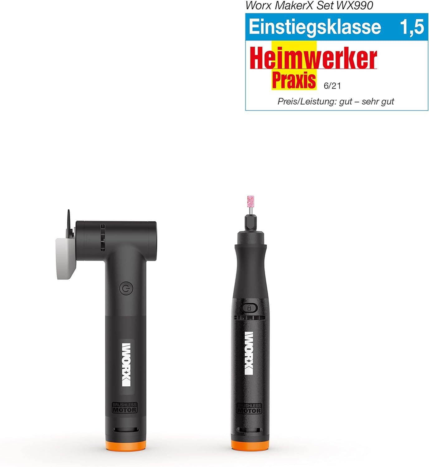 Worx Multitool WORX MakerX Akku Multifunktionswerkzeug Set WX990 Winkelschleifer, (5 St)