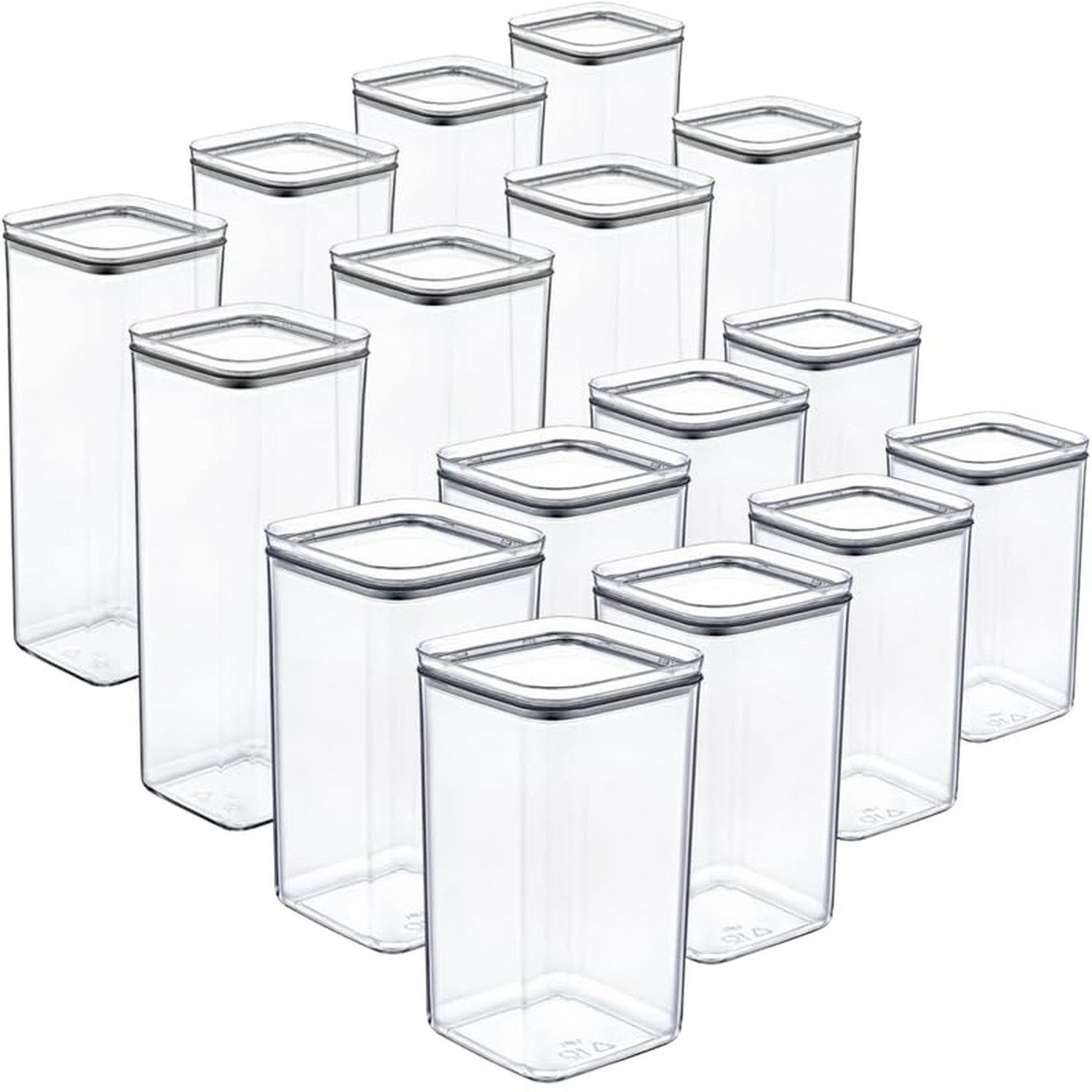 Centi Vorratsdose Vorratsbehälter stapelbar Set, Kunststoff, (16er-Set)