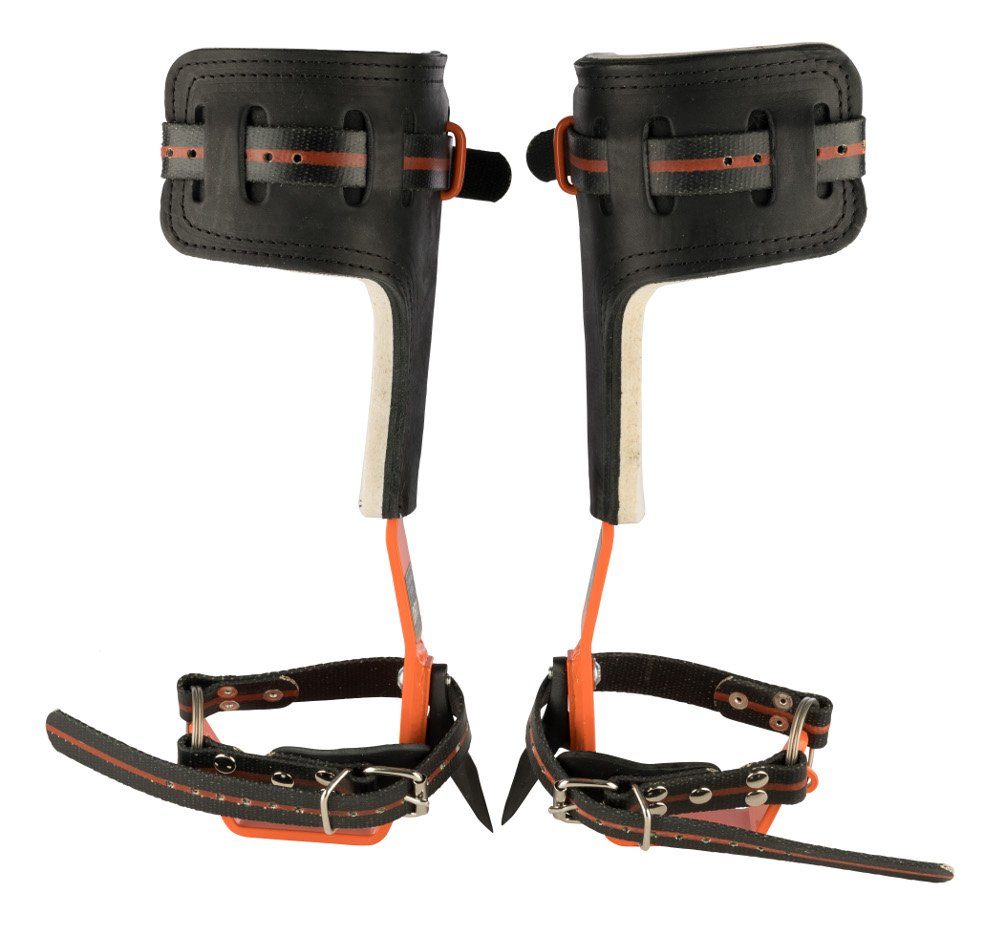 TreeUp Klettergurt Stahl-Steigeisen DR-1.0 Neon Orange Baumsteigeisen Kletterzubehör