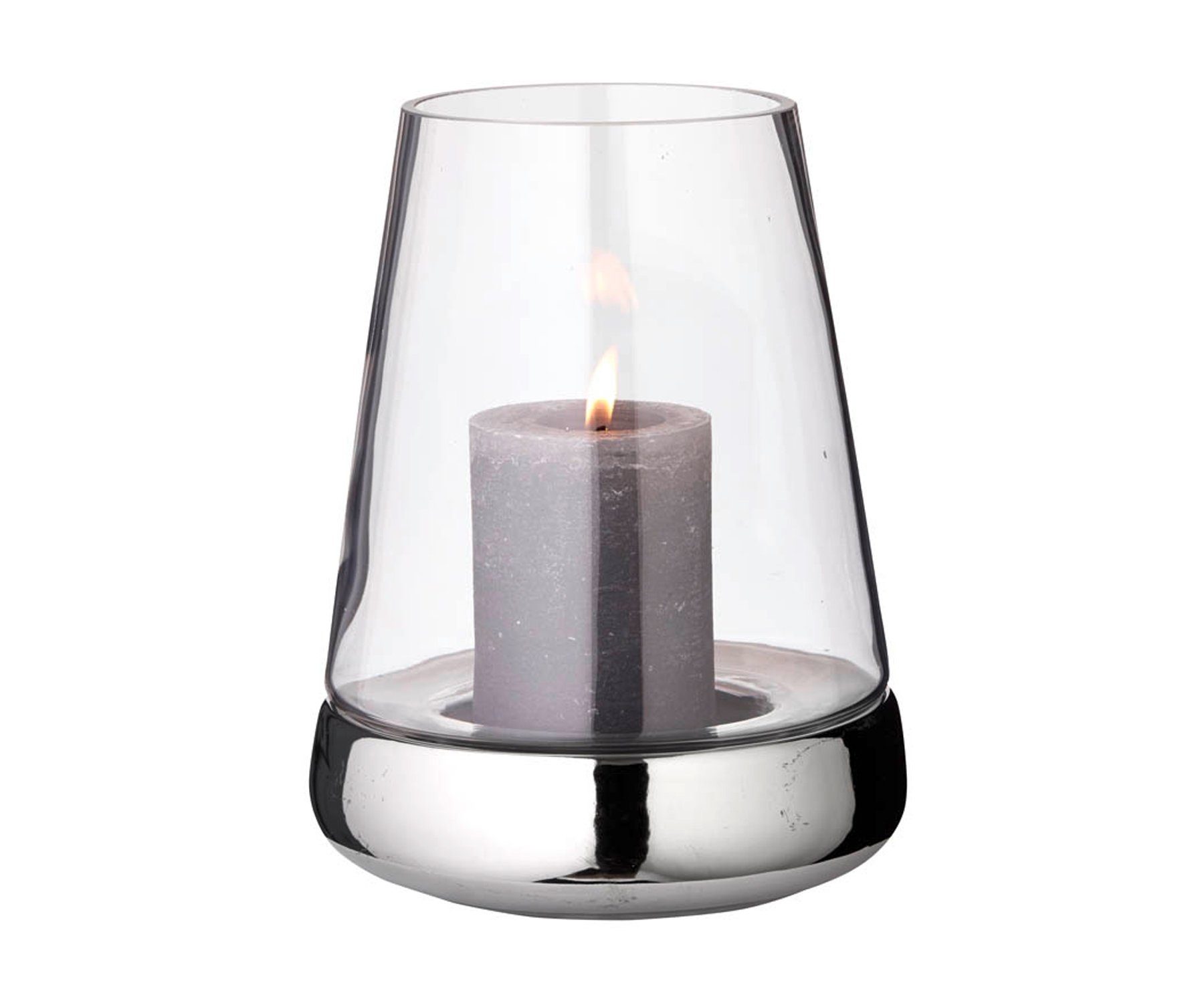 EDZARD Windlicht Bora, Glas, Silber-Optik, Laterne günstig online kaufen