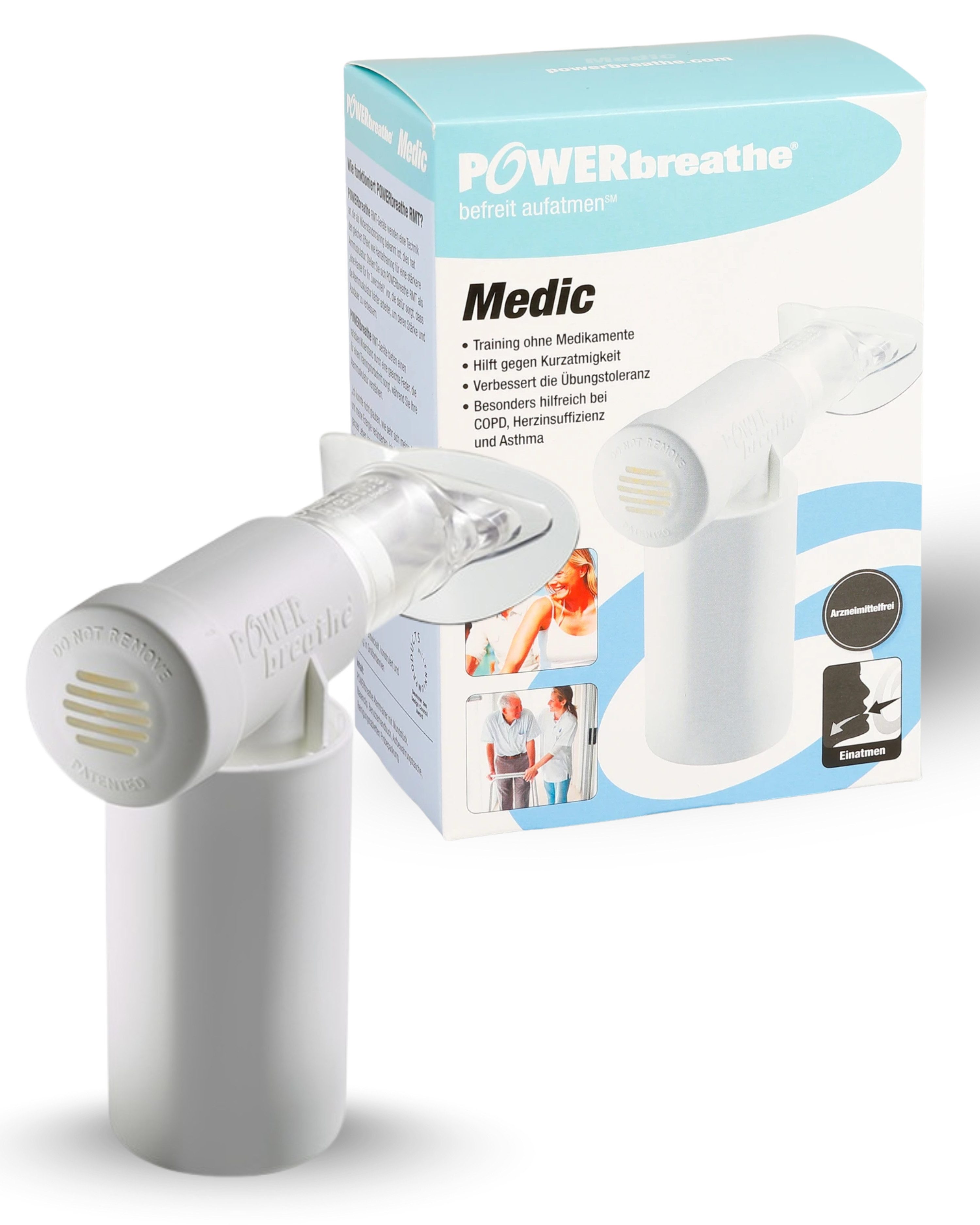 Powerbreathe Atemtrainer Medic, Lungentrainer, bei COPD und Asthma geeignet, medikamentenfrei