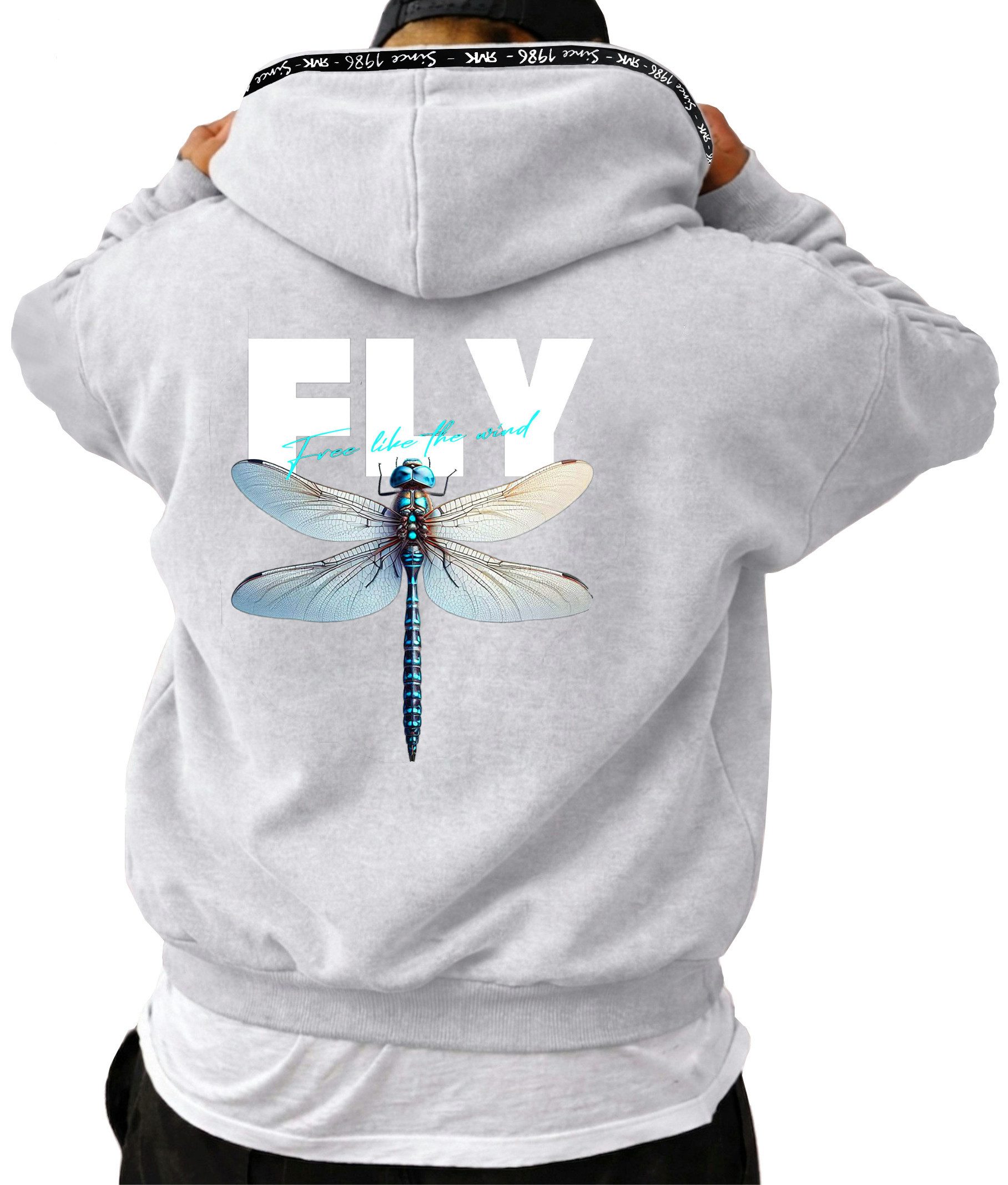 RMK Kapuzenpullover Herren Winter Pullover Fly Libelle