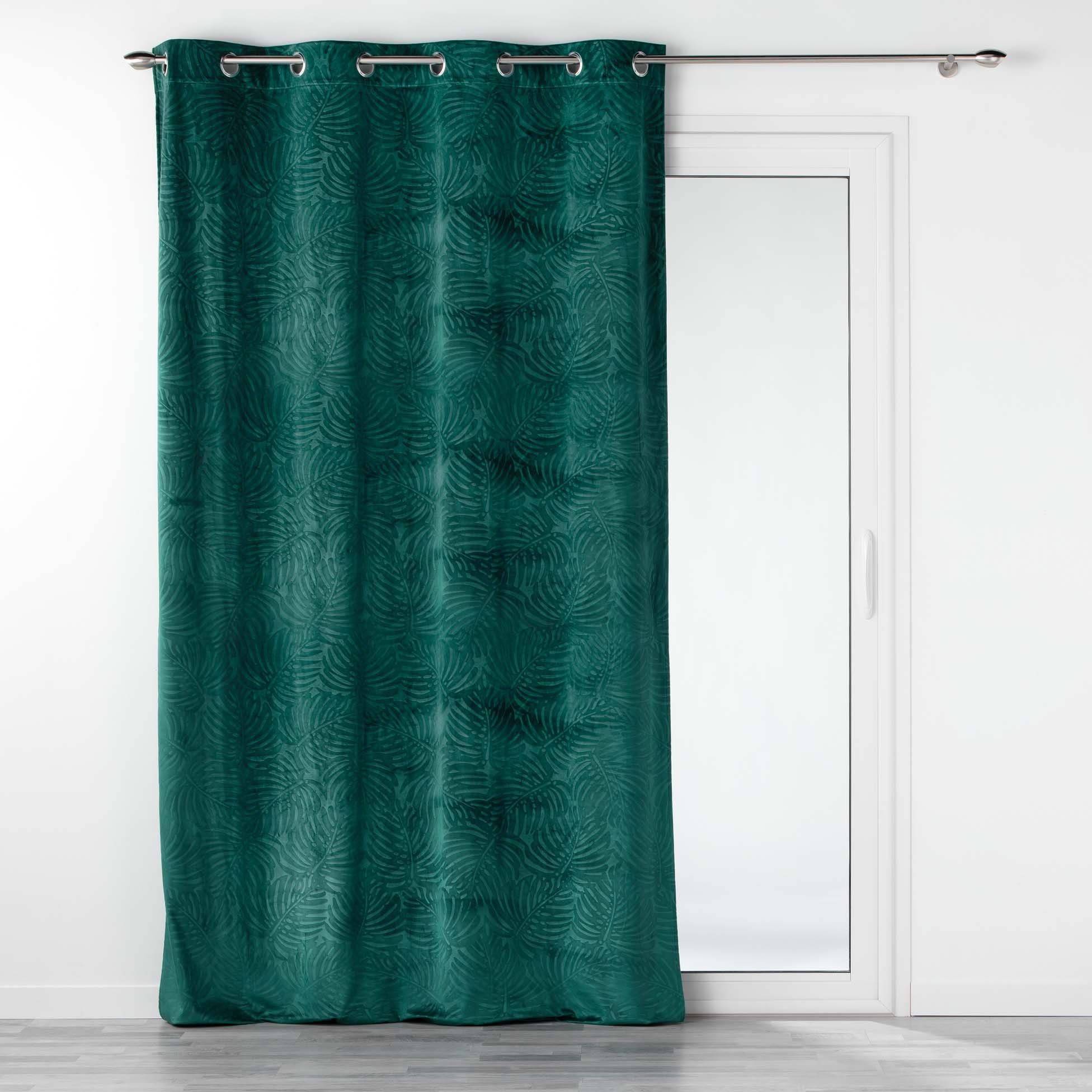 Vorhang, dynamic24, Ösen, blickdicht, Vorhang 140x240cm mit edler Samt-Struktur grün