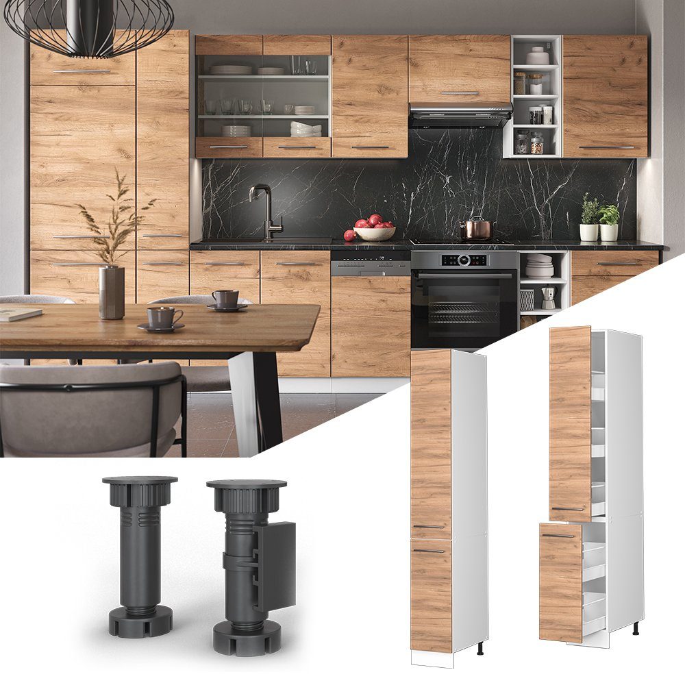 Vicco Hochschrank Fame-Line, Goldkraft Eiche/Weiß, 30 günstig online kaufen