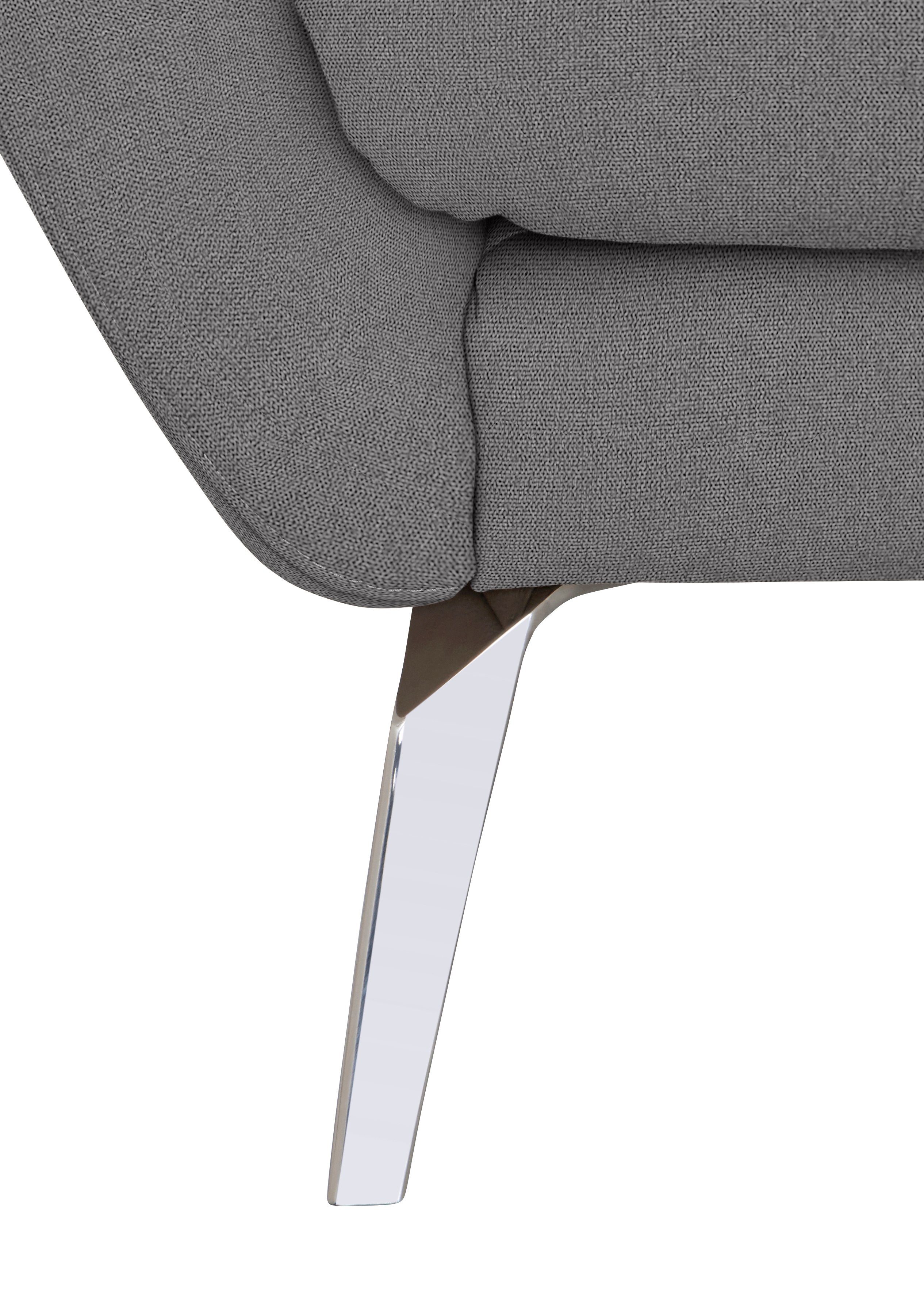 Chrom Heftung Sitz, softy, W.SCHILLIG glänzend Big-Sofa dekorativer mit im Füße